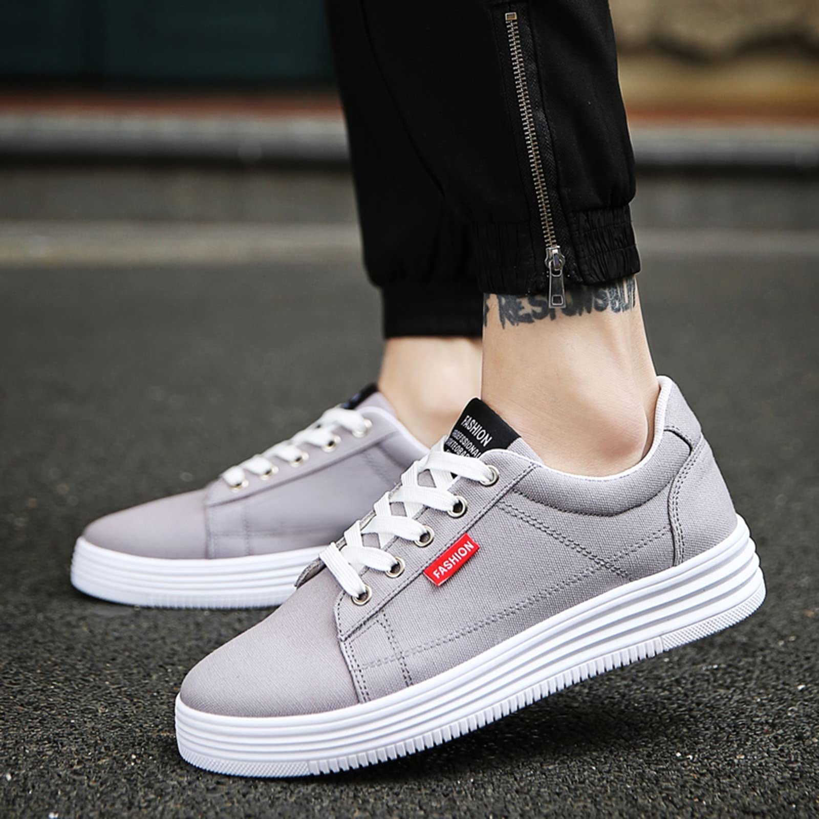 DUHGBNE Men's High Sole Canvas Sneakers - Breathable Casual Sports Shoes for Walking, Running & Winter Wear | Lightweight & Comfortable for Daily Use