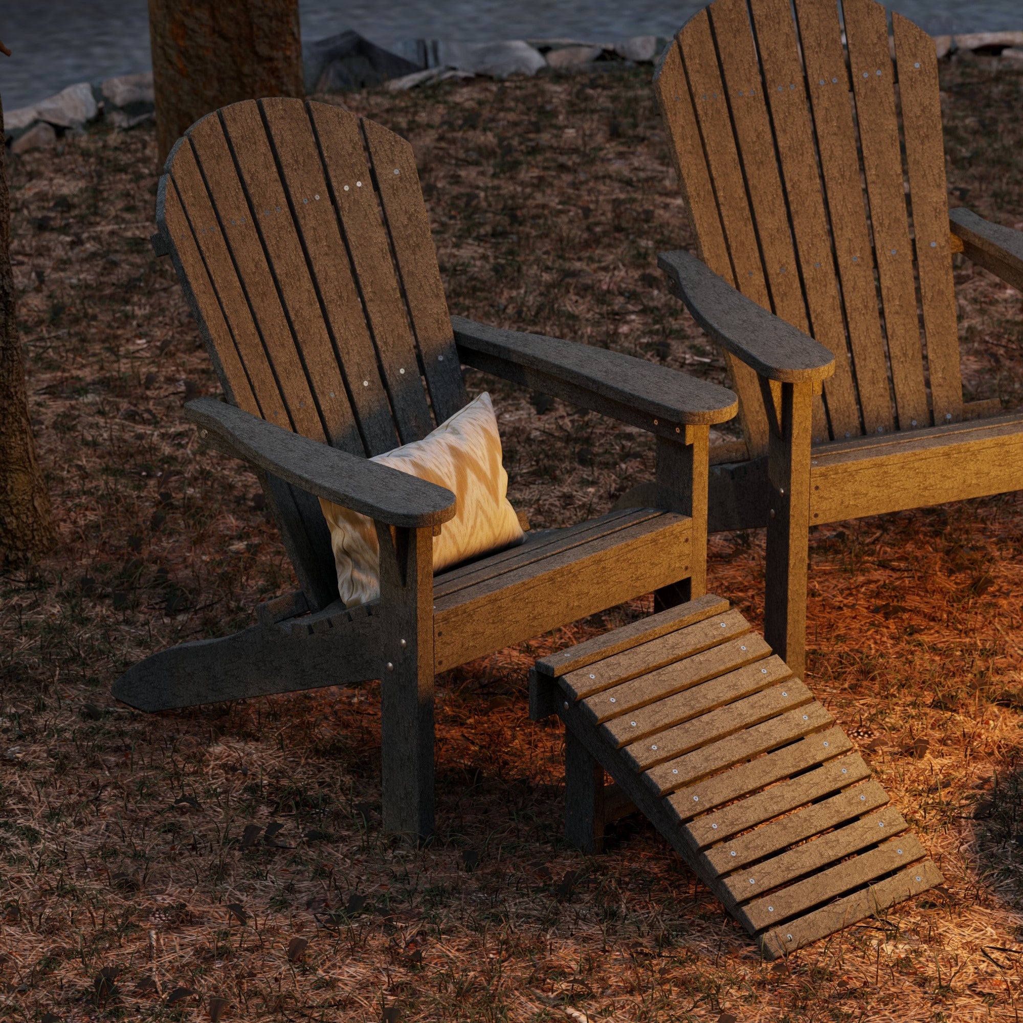 Heritage Sunset Adirondack Chair - Outdoor Patio Furniture for Backyard, Garden & Poolside Relaxation | Durable Weather-Resistant Wooden Lounge Chair
