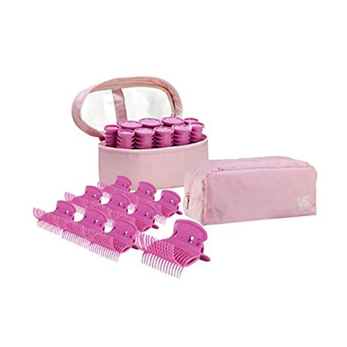 VIDAL SASSOON Portable Electric Hair Rollers Set - Instant Heat Hot Rollers with Heated Clips, Compact Travel Size (110V-220V Dual Voltage) for Curly & Wavy Hairstyles - Perfect for Home, Salon & Travel Use