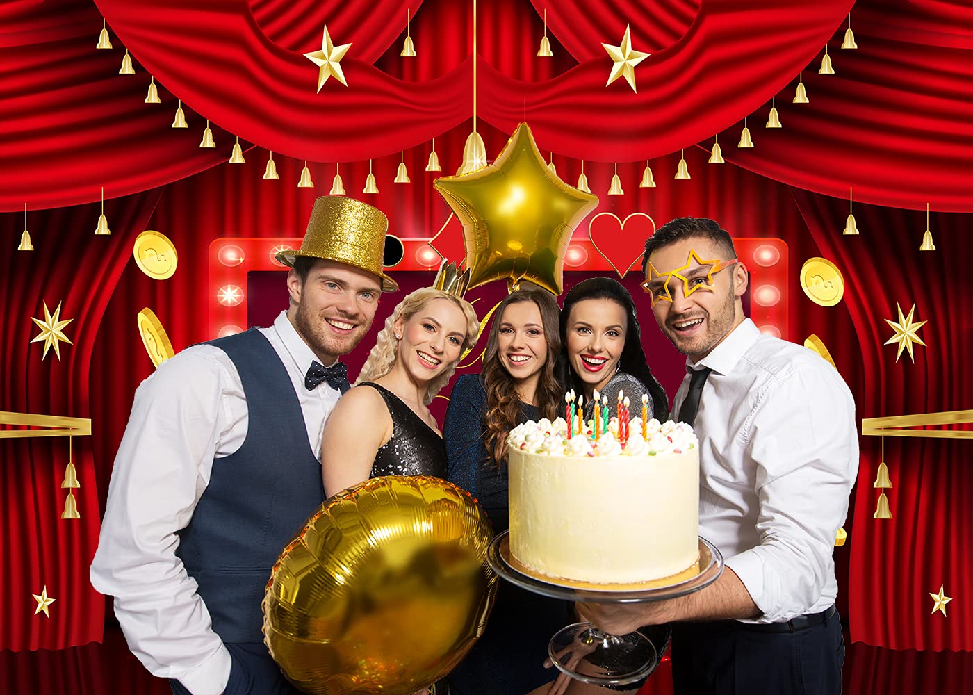 7x5FT Las Vegas Casino Party Backdrop - Poker Theme Vinyl Photography Background for Birthday, Dance & Casino Night Events - Cake Table Decoration & Photo Booth Props (DLA18) | Perfect for Casino-Themed Parties, Nightclub Events & VIP Celebrations