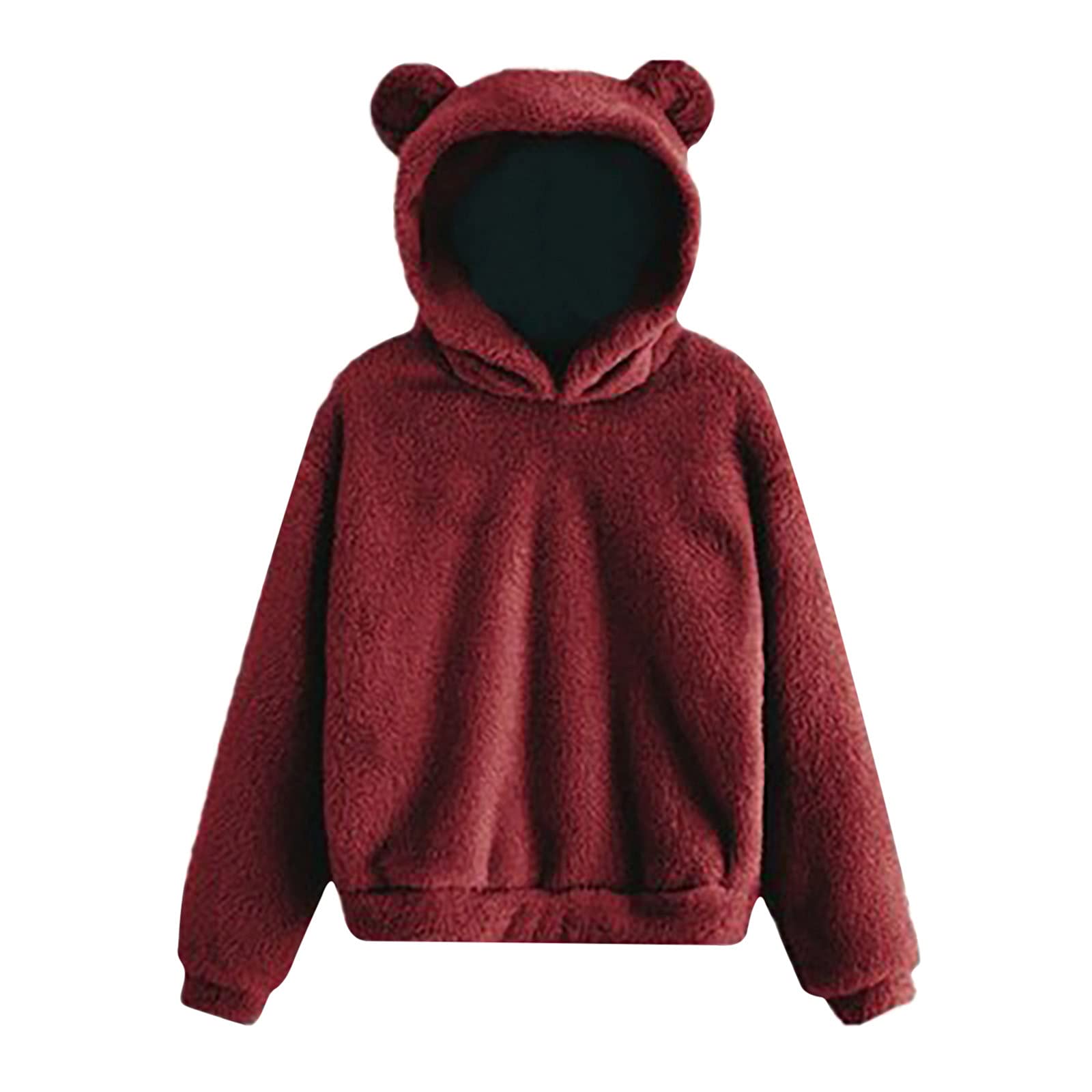 Bear Ears Coat for Teen Girls - Winter Plush Fleece Hoodie with Long Sleeves, Warm Fluffy Pullover Top for Cold Weather | Perfect for School, Outdoor Activities & Casual Wear