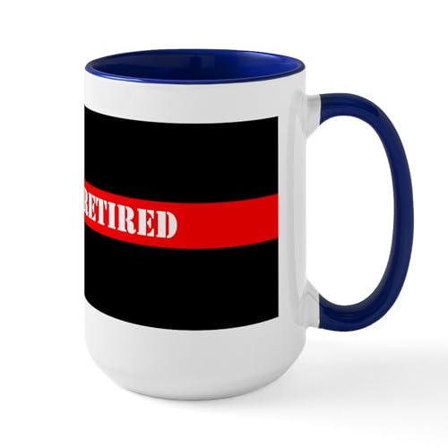 White/Navy Inside - Retired Firefighter Mugs