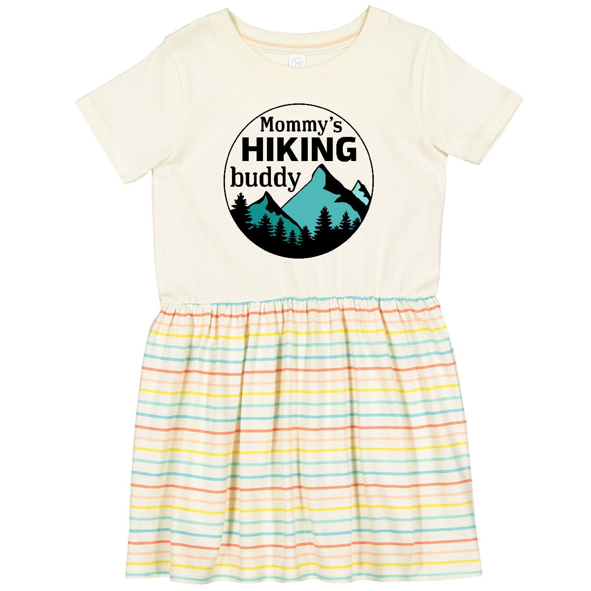 Inktastic Mommy's Hiking Buddy with Mountains and Trees Toddler Dress - Cute Outdoor Adventure Outfit for Baby Girls & Boys, Perfect for Hiking, Camping & Nature Walks