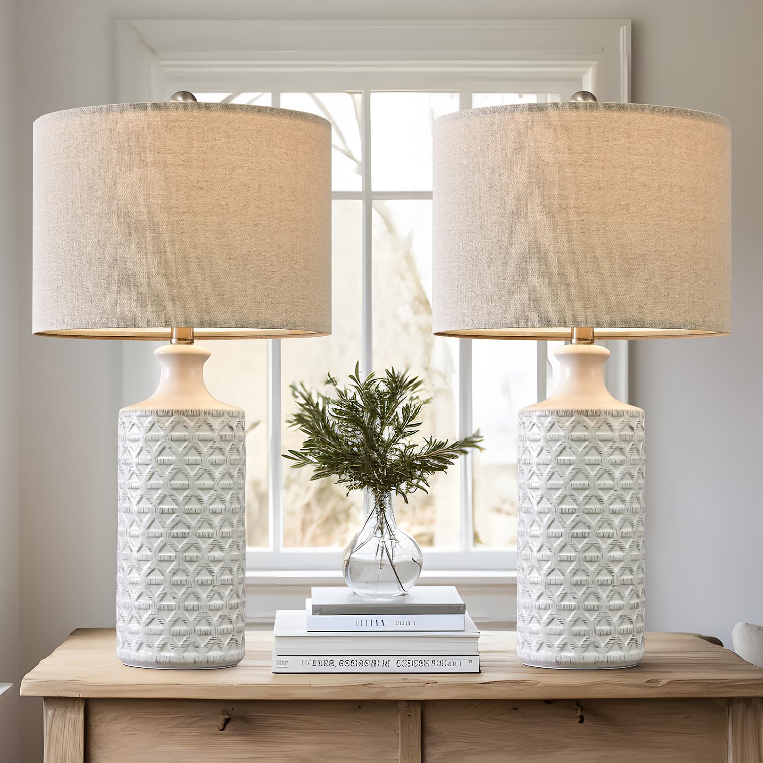 Modern Ceramic Table Lamps Set of 2 - 24.75