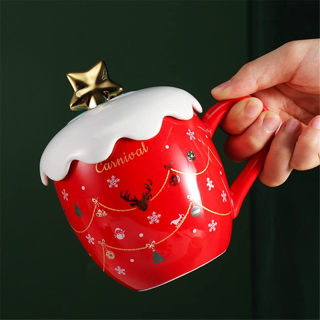Festive Christmas Ceramic Mug - 400ml Holiday Coffee Cup for Milk, Tea & Hot Drinks - Perfect for Breakfast, Gifts & Home Decor (Color: B) - Ideal for Cozy Mornings, Office Use & Christmas Party Decorations