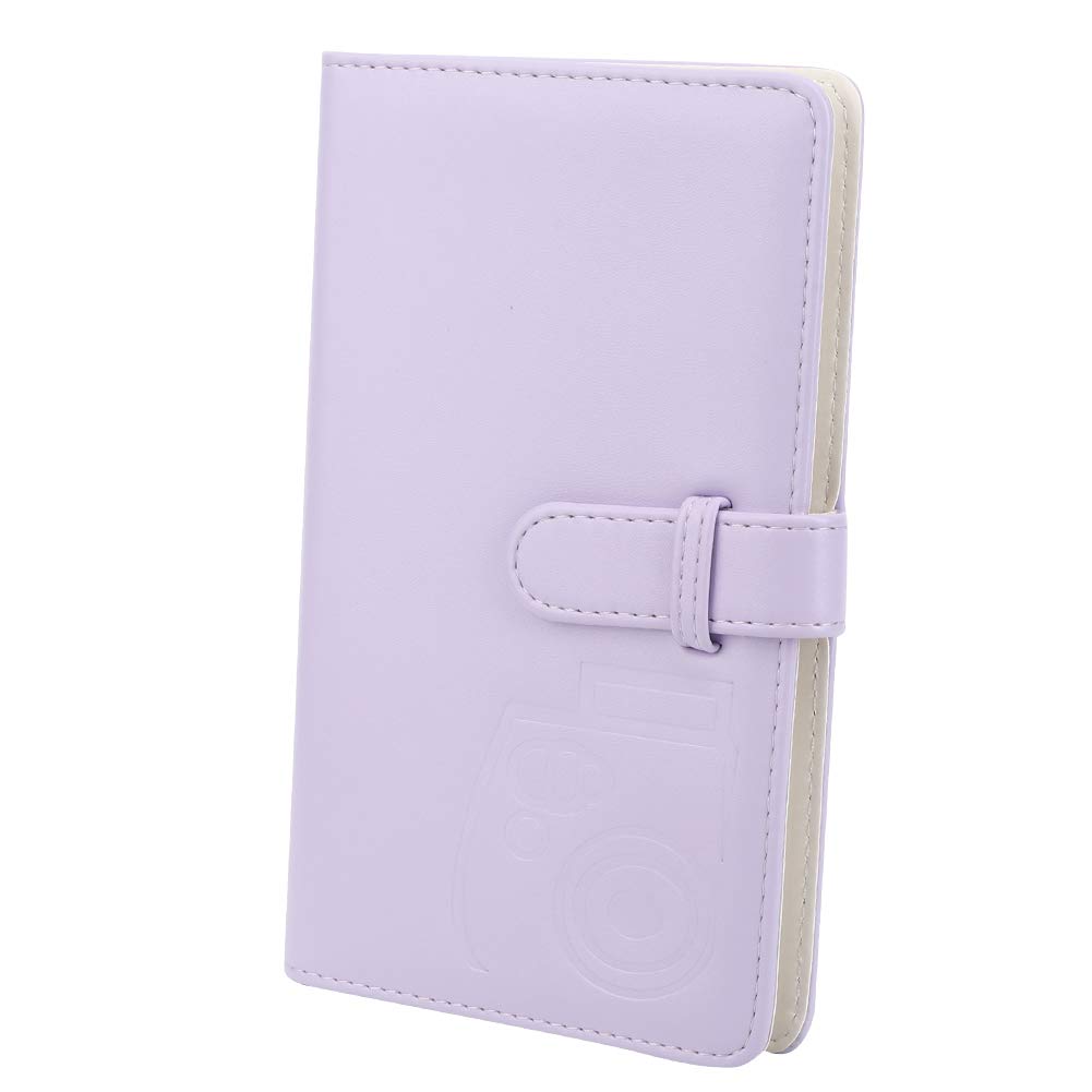 3in1 PU Leather Photo Album with 96 Pockets - Compatible with Mini11/8/9/7s/25/70/90 Camera - Perfect for Storing Photos, Movie Tickets, Bank Cards & Collectibles (Purple) | Great for Travel Memories, Gift Giving & Home Organization