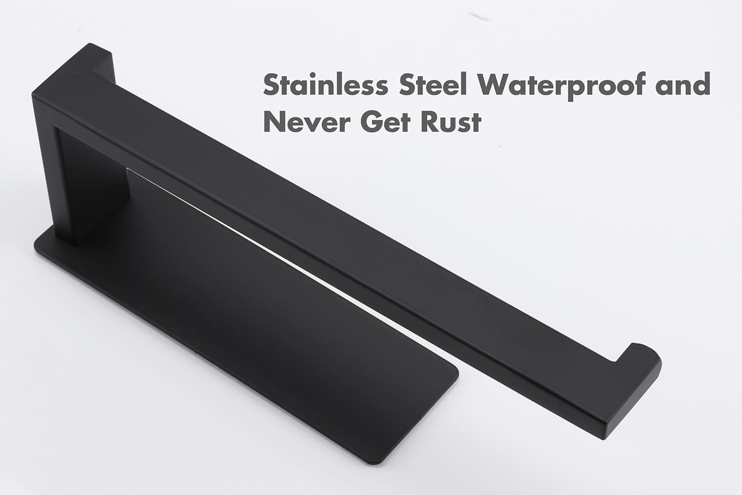 Stainless Steel Hand Towel Holder - No Drill Self Adhesive Towel Ring - Matte Black 2 Pack (9 Inch) - Perfect for Bathroom, Kitchen, RV & Dorm Room Organization