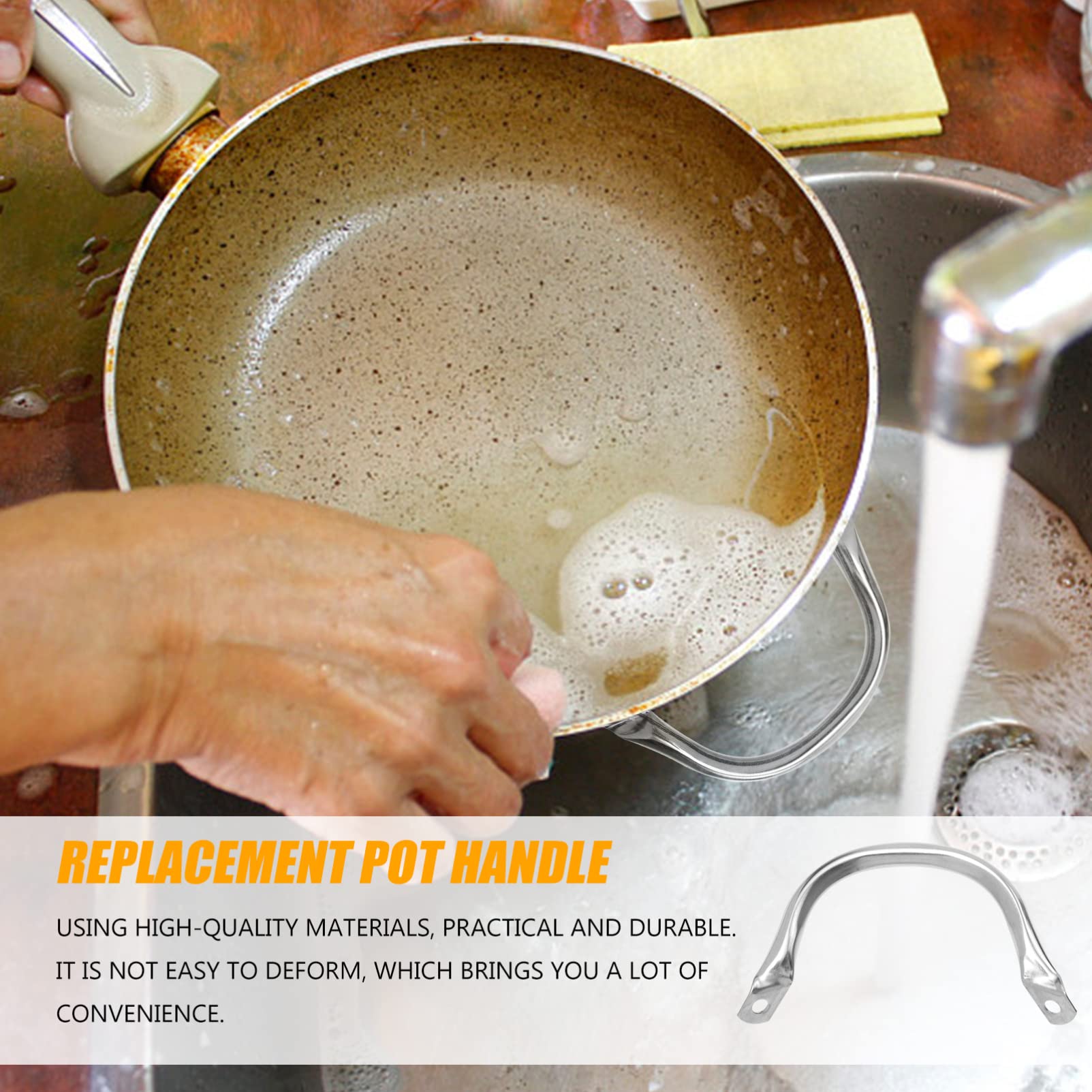 DOITOOL Stainless Steel Pot Handles Replacement - Durable Metal Cookware Handles for Pressure Cooker, Steamer & Sauce Pots - Perfect for Home Kitchen & Professional Use - Ideal for Cooking, Baking & Food Preparation