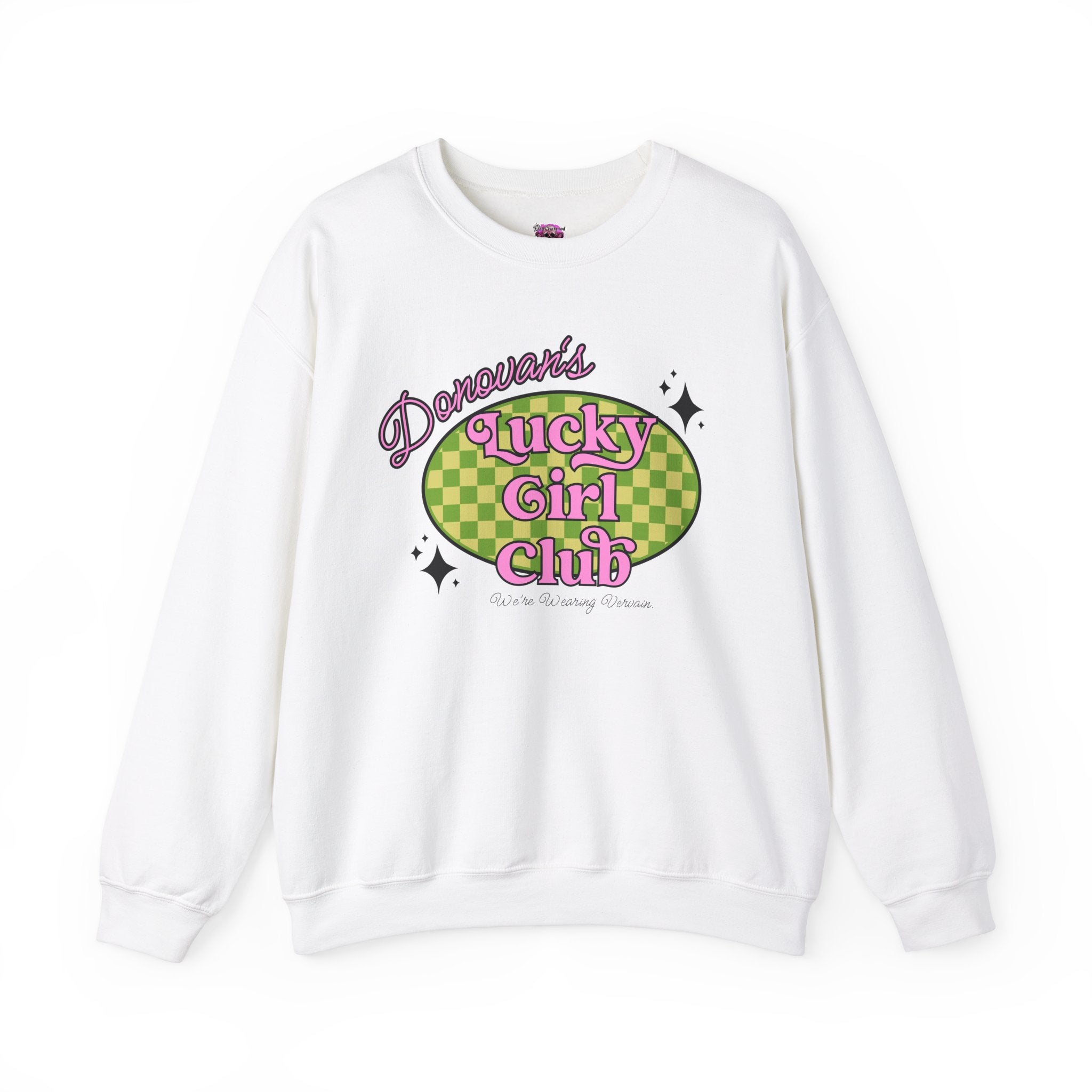 Donovan's Lucky Girl Club Crewneck Sweatshirt - Trendy Women's Pullover for Casual Wear, Street Style & Everyday Comfort