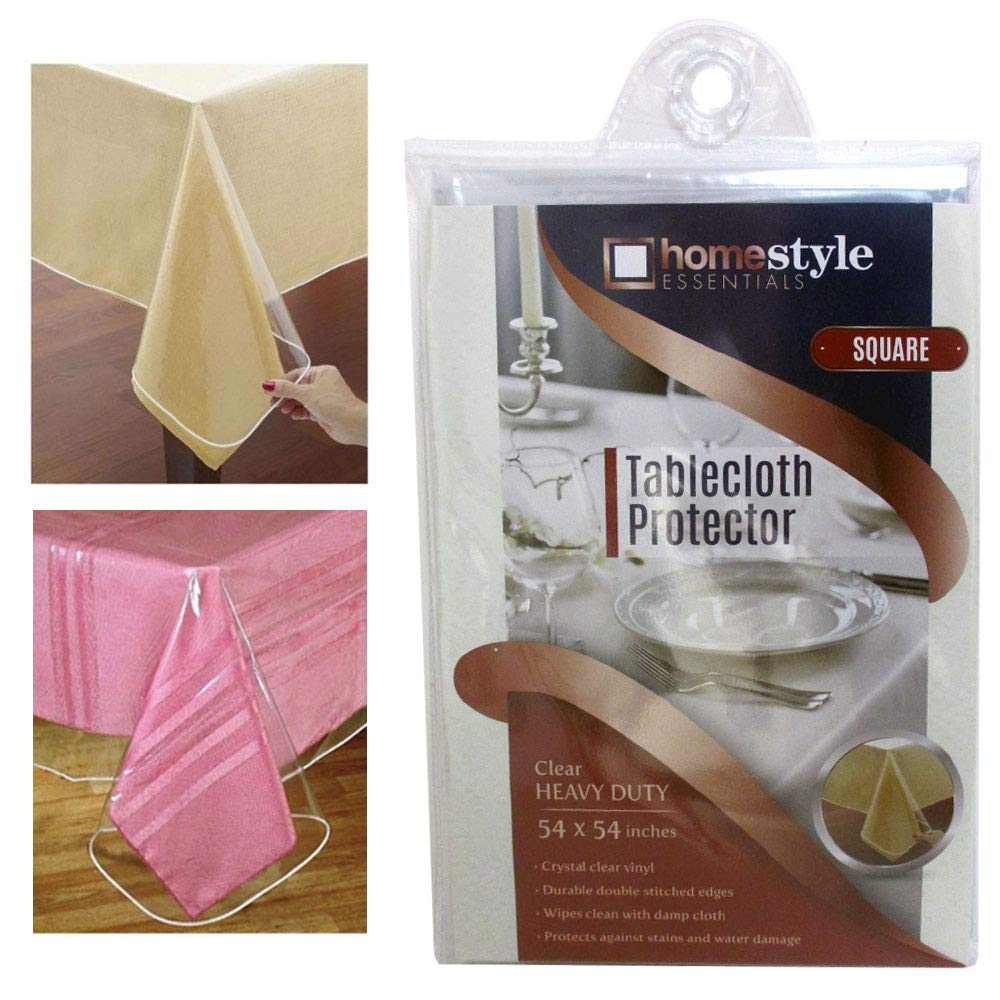 Heavy Clear Vinyl Tablecloth Protector 54x54 - Perfect for Dining & Parties
