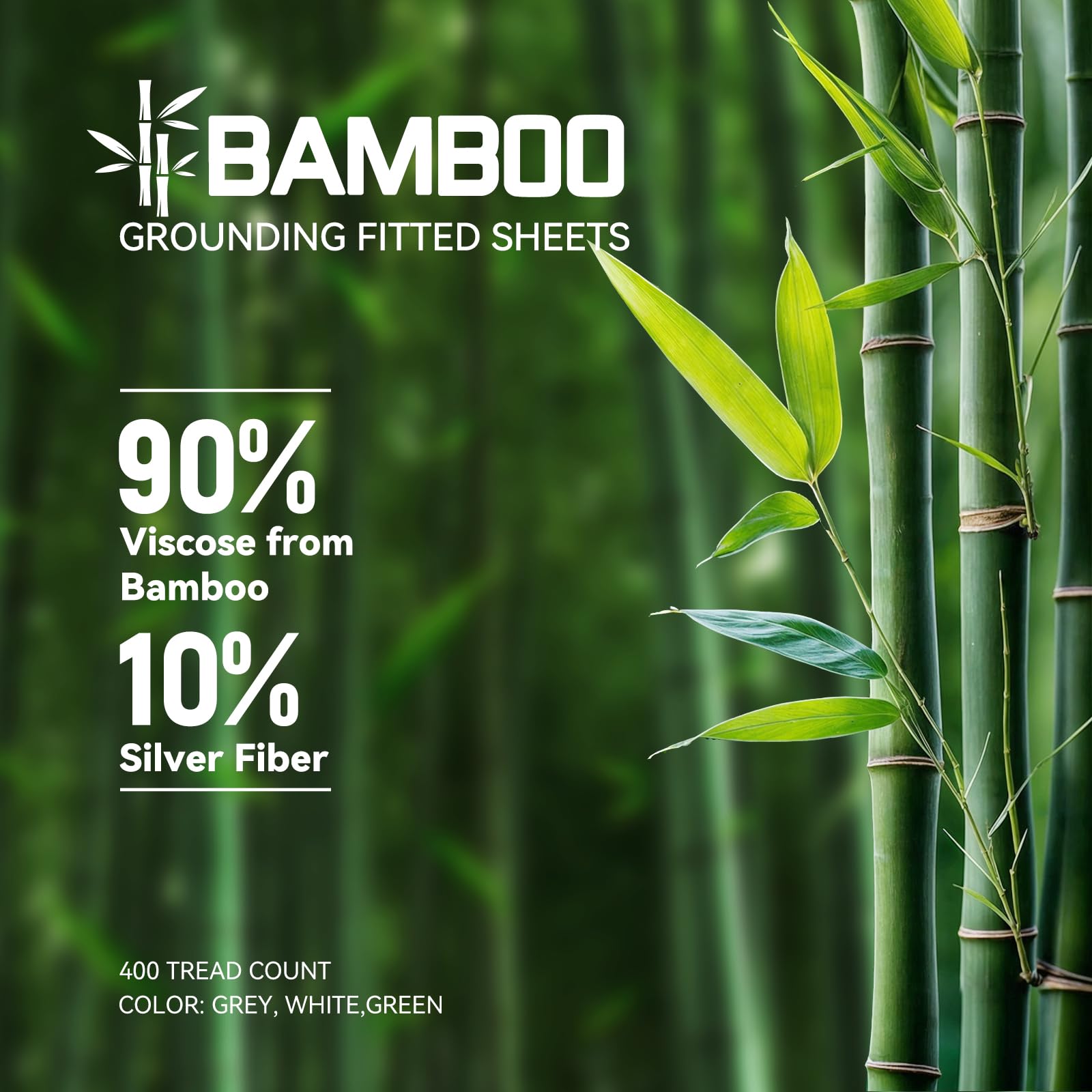 Bamboo Viscose & Silver Fiber Grounding Sheets King Size - 90% Bamboo Viscose, 10% Silver Fiber, 15
