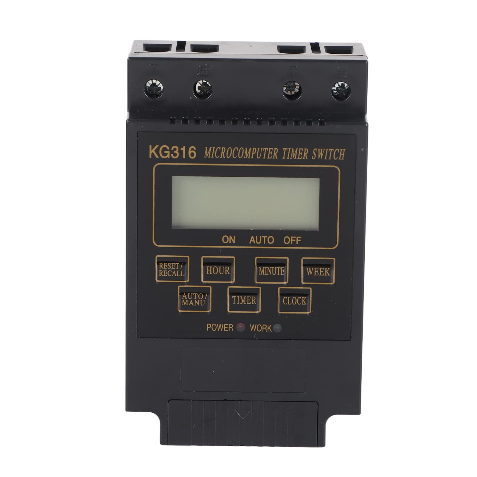 Digital Timer Switch with LCD Display - 10 On/Off Programs Microcomputer Controller (AC220V, Black) - Perfect for Home Automation, Lighting Control & Appliance Scheduling