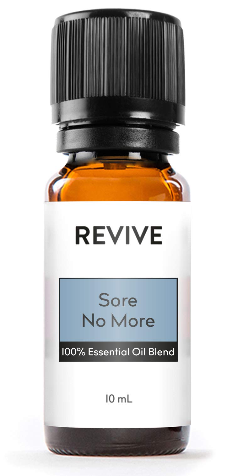 Revive Essential Oils Sore No More 100% Pure Therapeutic Grade Essential Oil Blend - Aromatherapy for Pain Relief, Stress Relief & Relaxation | Perfect for Diffusers, Humidifiers, Massage, Skin & Hair Care | Use for Home Spa, Yoga Sessions & Bedtime Relaxation