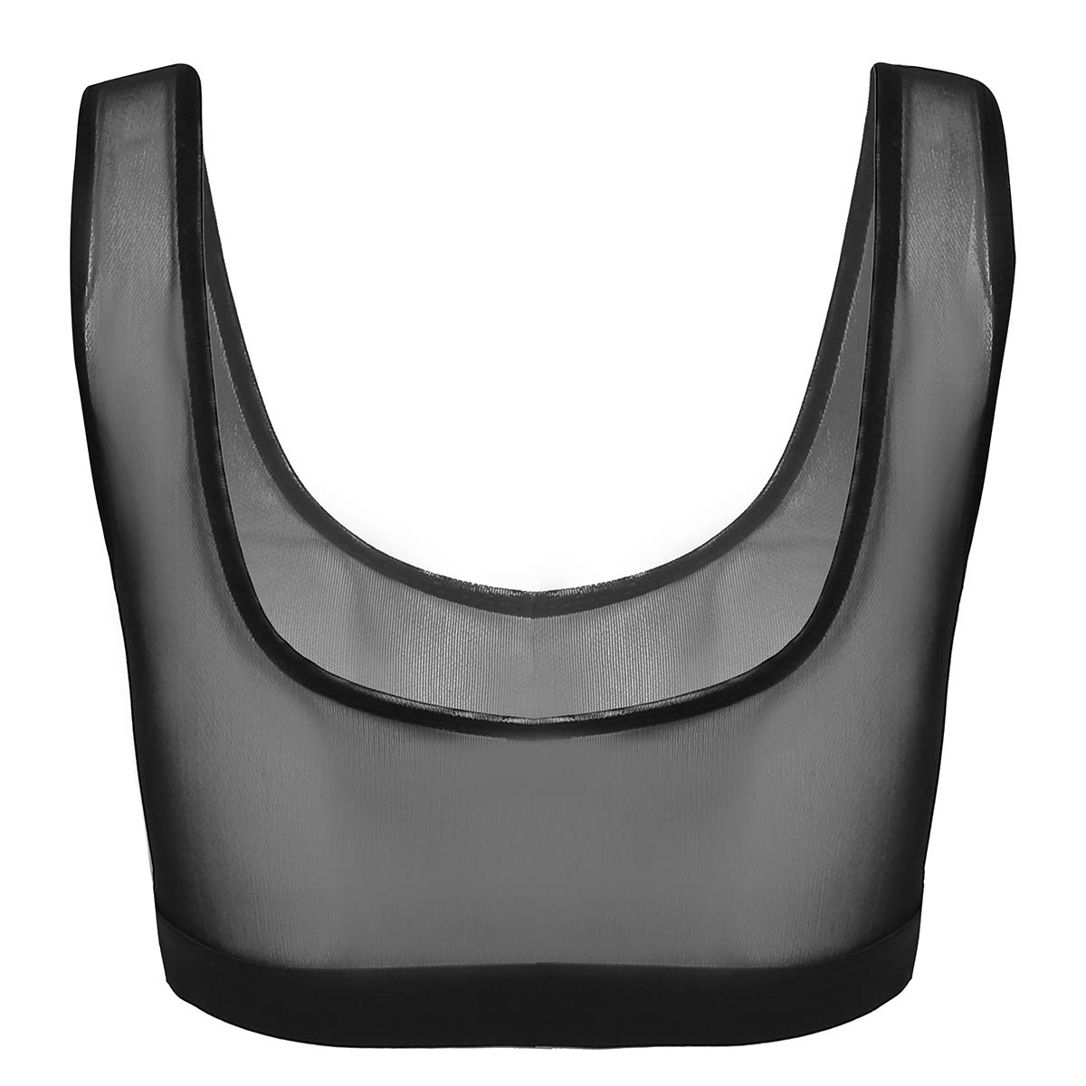 Women's See-Through Mesh Unlined Bra Top - Sheer Cropped Tank Vest for Layering, Summer Fashion & Casual Wear