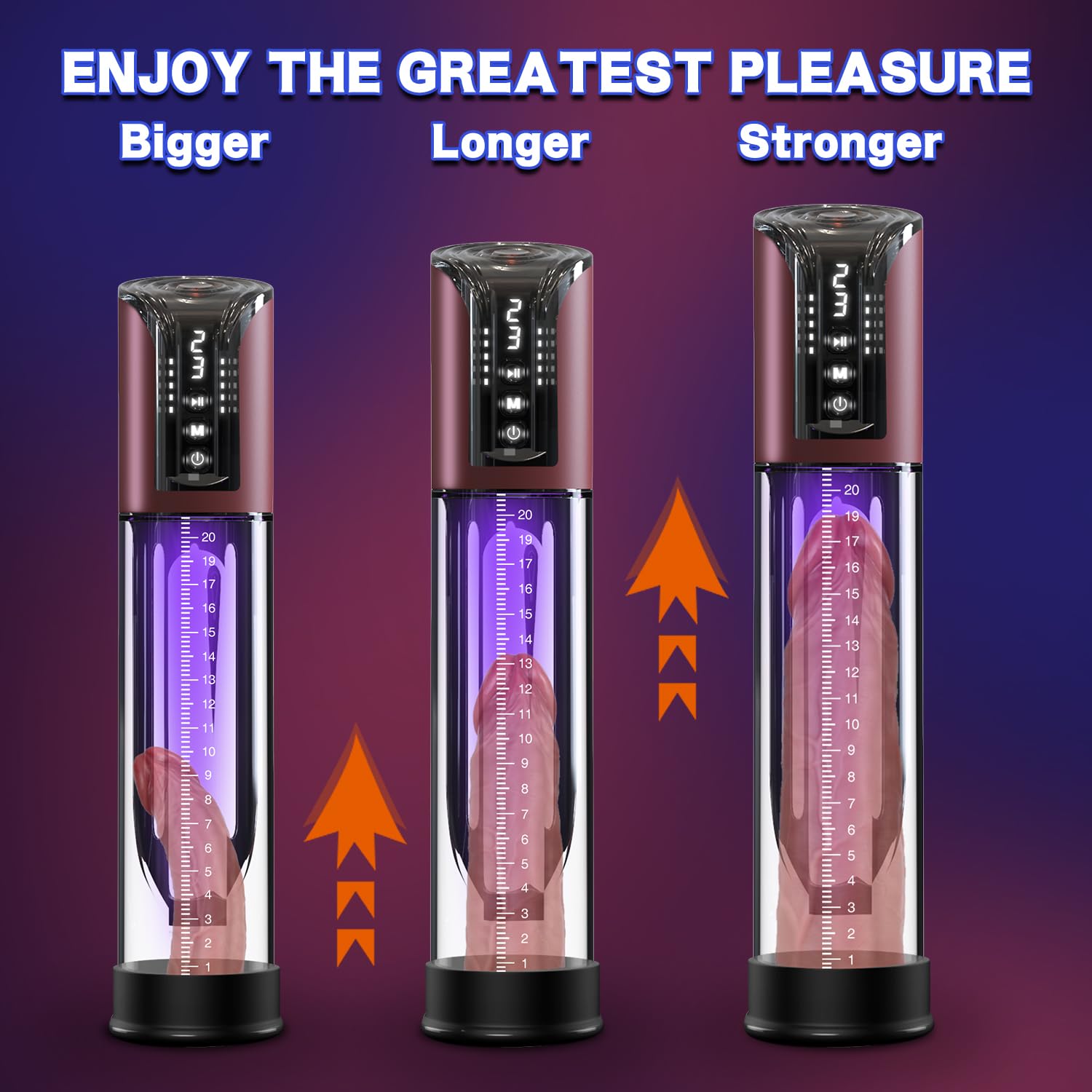 Electric Vacuum Penis Pump for Men - 4 Powerful Suction Modes & 6 Penis Rings - Male Enhancement Device for Stronger Erections & Size Growth - Perfect for Solo Play & Couples Intimacy