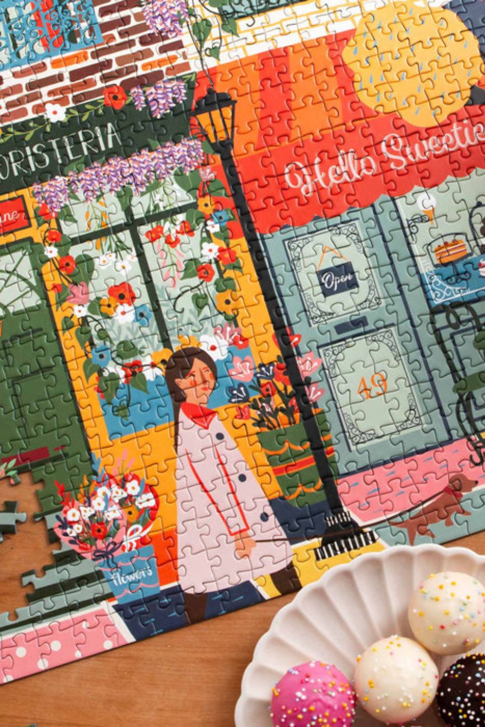 Emma Peers 1000-Piece Violet Blossom Lane Puzzle – Perfect for Family Game Nights & Relaxing Evenings