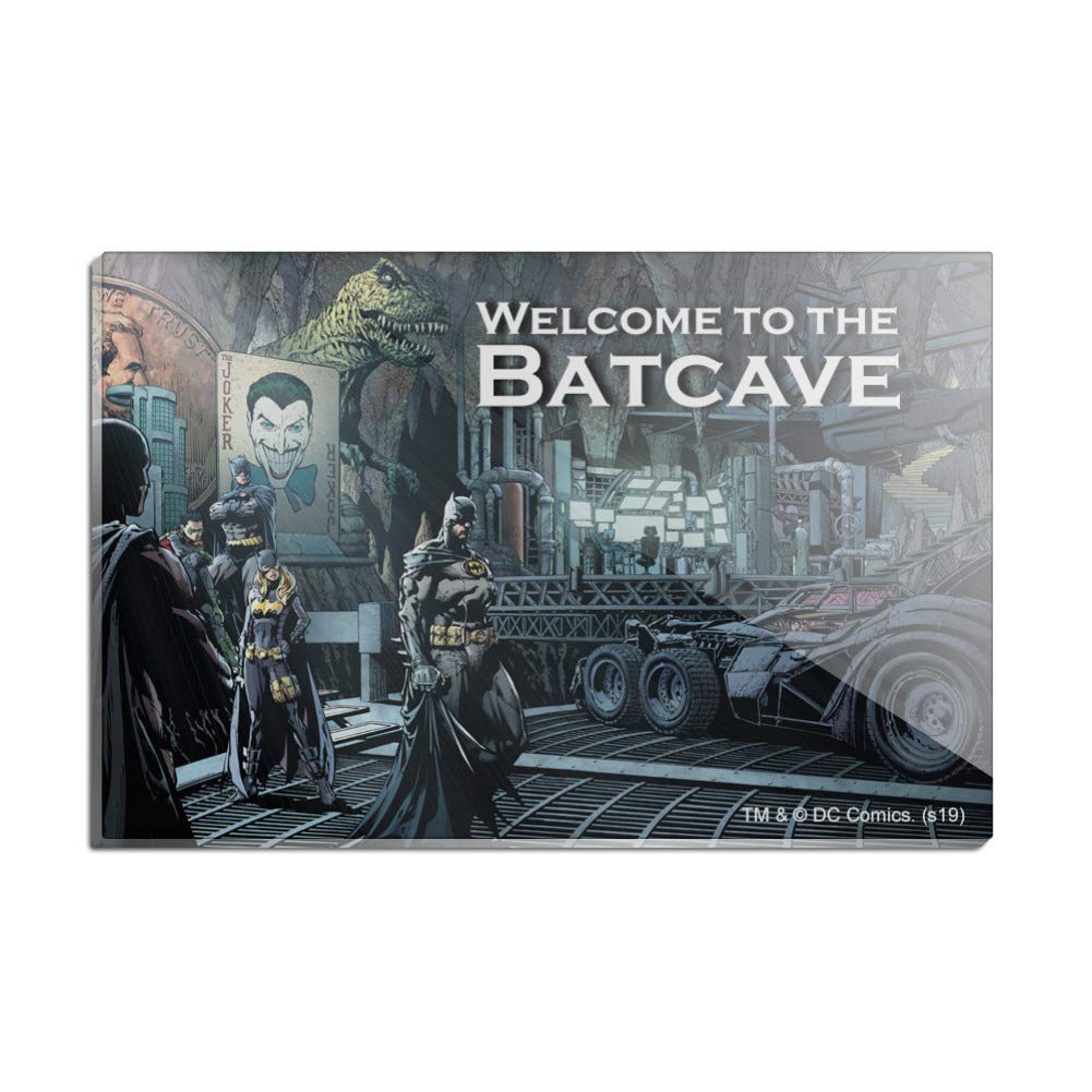 Batman Welcome to the Batcave Rectangle Acrylic Fridge Magnet - Officially Licensed DC Comics Collectible - Perfect for Refrigerators, Lockers & Metal Surfaces - Great Superhero Gift for Fans & Collectors