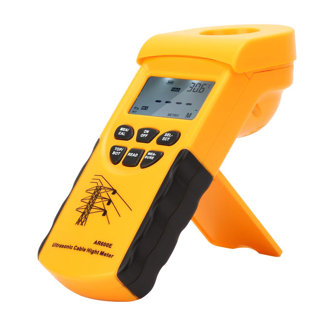 Ultrasonic Cable Height Meter - Digital LCD Display for 6 Cables | Portable Cable Height Measuring Instrument with Plastic Case | Perfect for Electricians, Telecom Technicians & Utility Workers