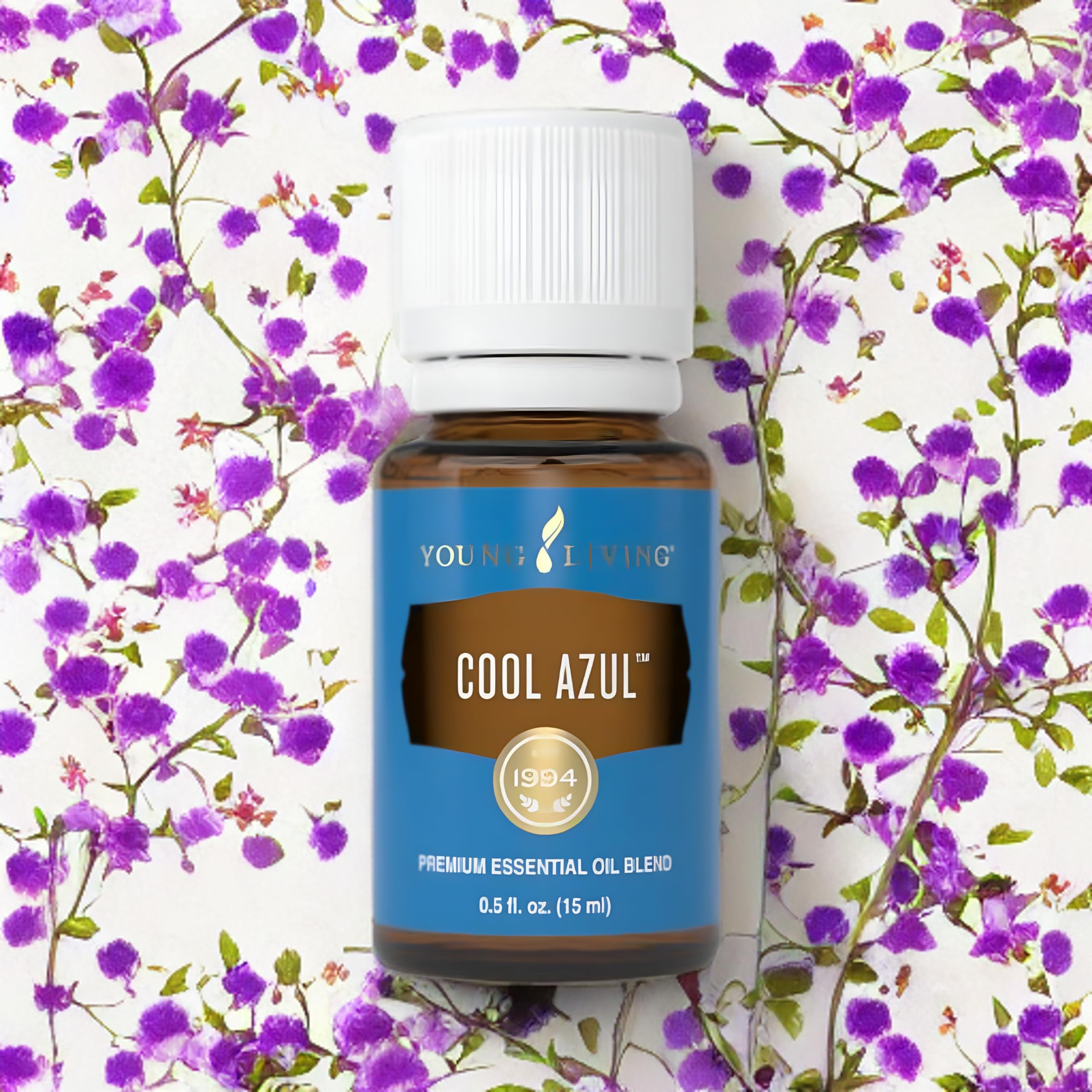 Young Living Cool Azul Essential Oil 15ml - Refreshing Post-Workout Recovery & Aromatherapy Blend with 14 Essential Oils for Cooling Minty Aroma | Muscle Relief, Stress Relief & Home Spa Use