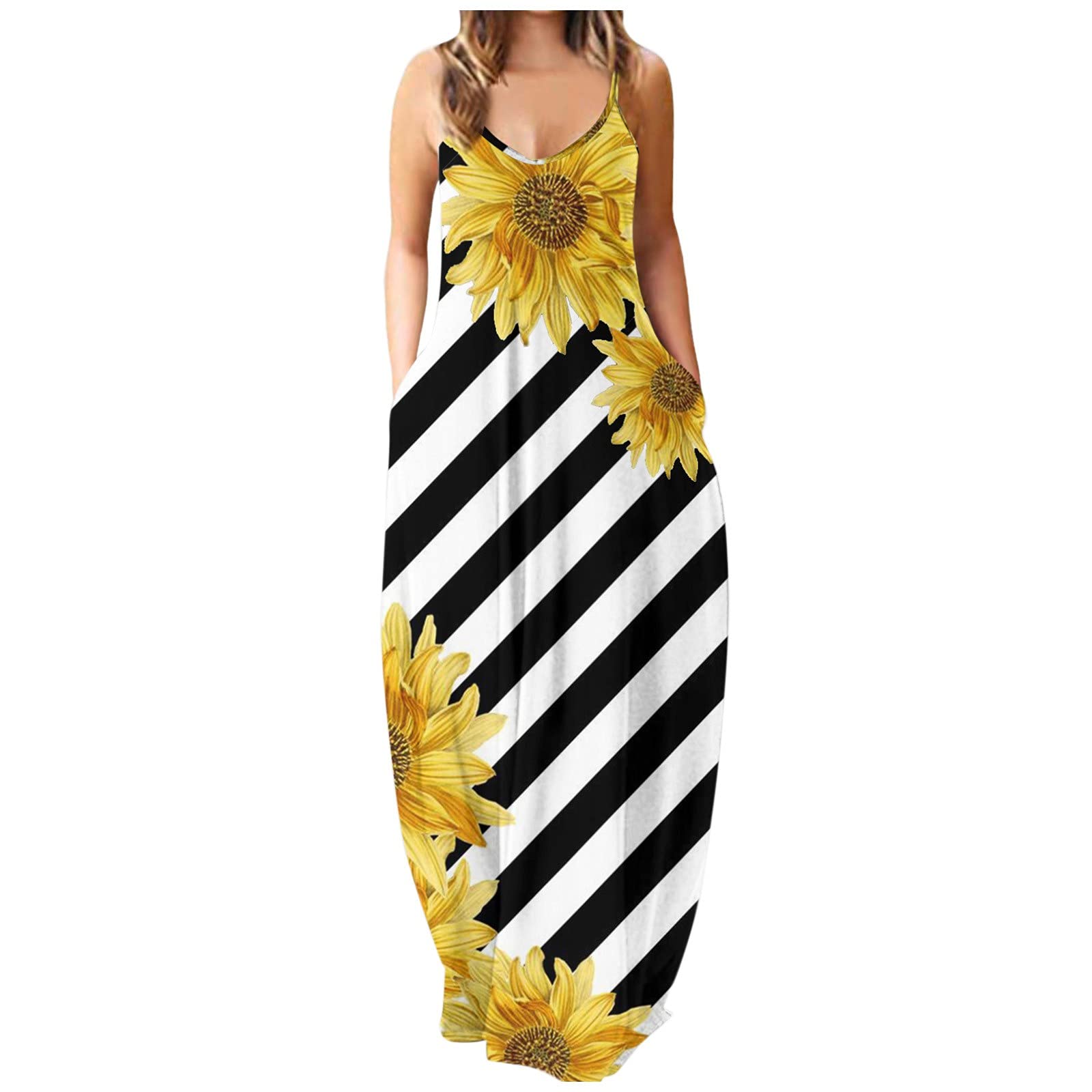 Floral Print Summer Women's Plus Size Sleeveless O-Neck Pullover Dress - Casual Beachwear, Vacation Outfit & Summer Party Dress