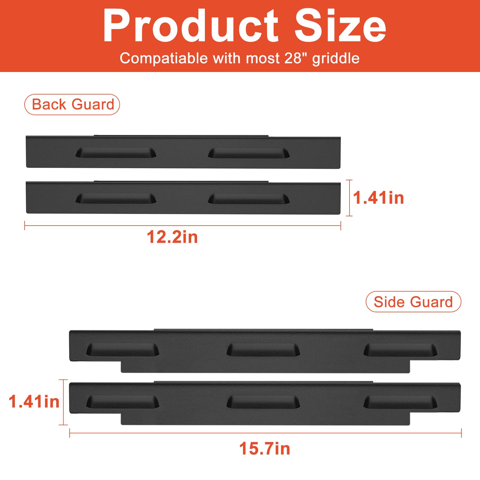 Blackstone 28 Inch Griddle Wind Guards - Magnetic Stainless Steel Wind Screen Protects Flames | Compatible with Side Shelf, Rear Grease Cup & Hood | Essential Grill Accessories for Outdoor Cooking & Camping