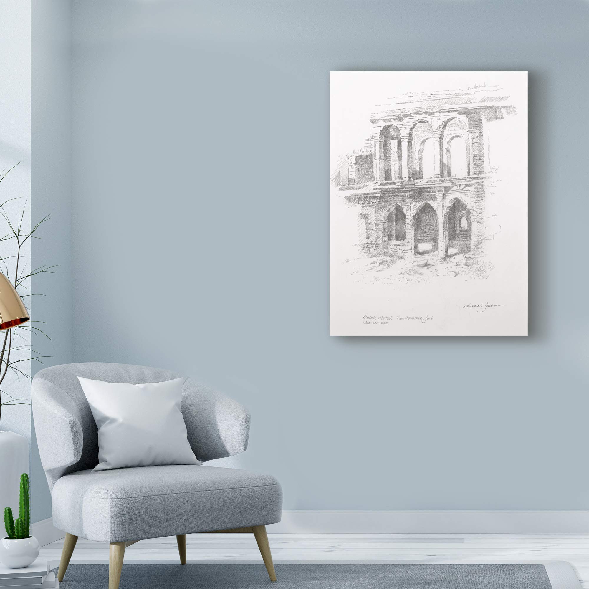 Michael Jackson Architecture Drawing - 35x47 Inch Trademark Fine Art Poster | Home & Office Wall Decor, Gift for Art Lovers
