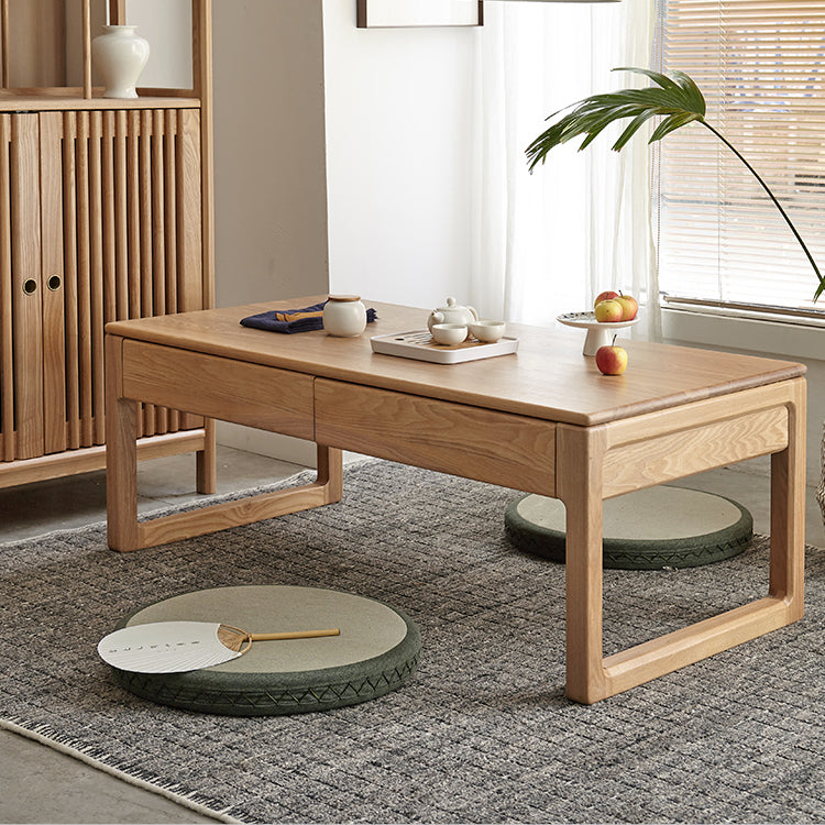 Premium Solid Oak and Ash Wood Tea Table - Handcrafted Rustic Coffee Table for Living Room, Lounge, or Patio - Perfect for Tea Time, Reading, and Relaxation