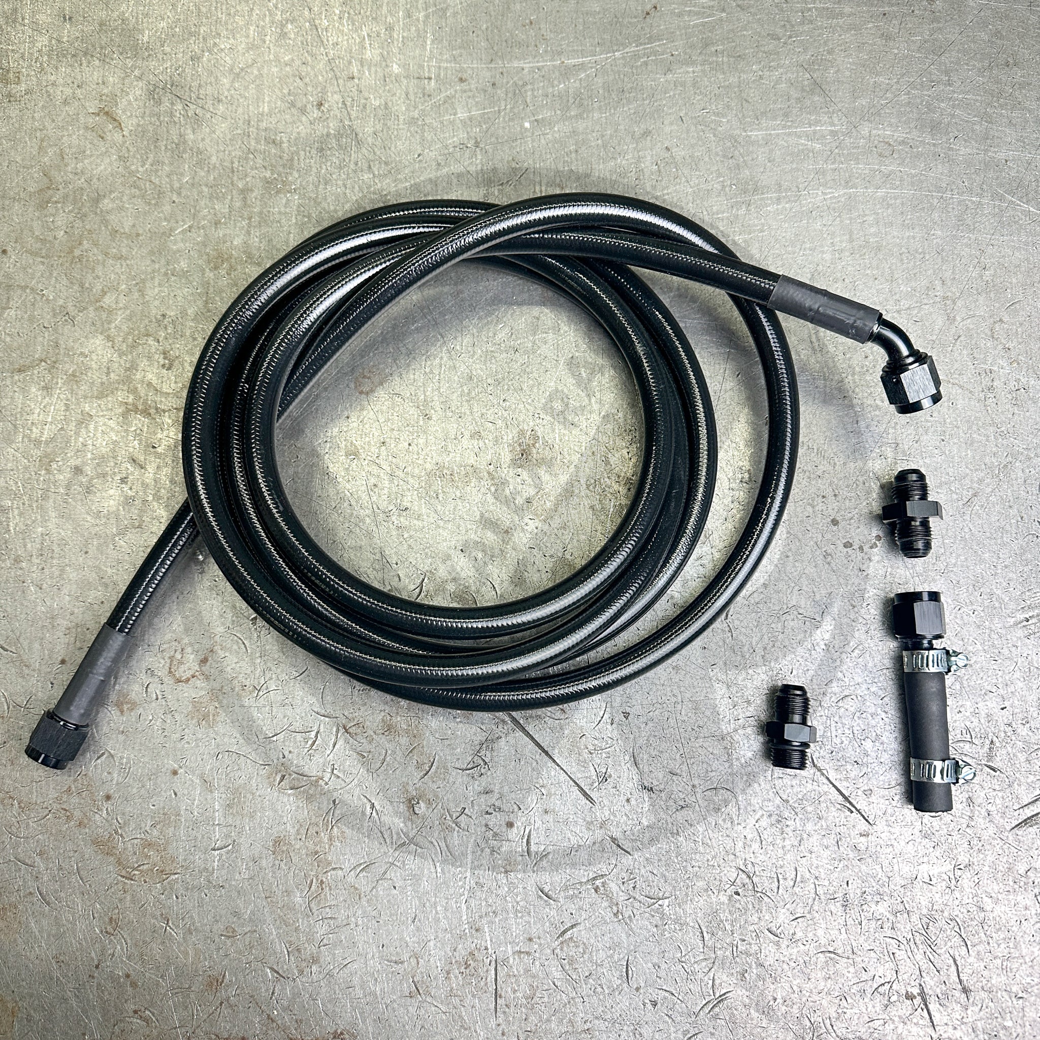 96-00 Honda Civic E85 Compatible Black Stainless Steel Fuel Lines Kit - 6AN Bolt-On Upgrade for Performance & Racing Applications
