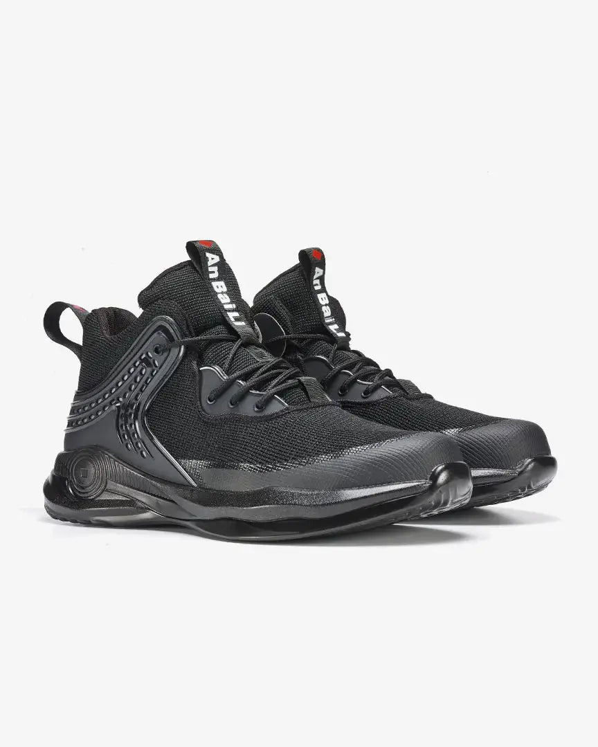 Steel Toe Athletic Mid Safety Boots for Men - Black Work Shoes ABL63 - Slip Resistant & Comfortable for Construction, Warehouse & Outdoor Work
