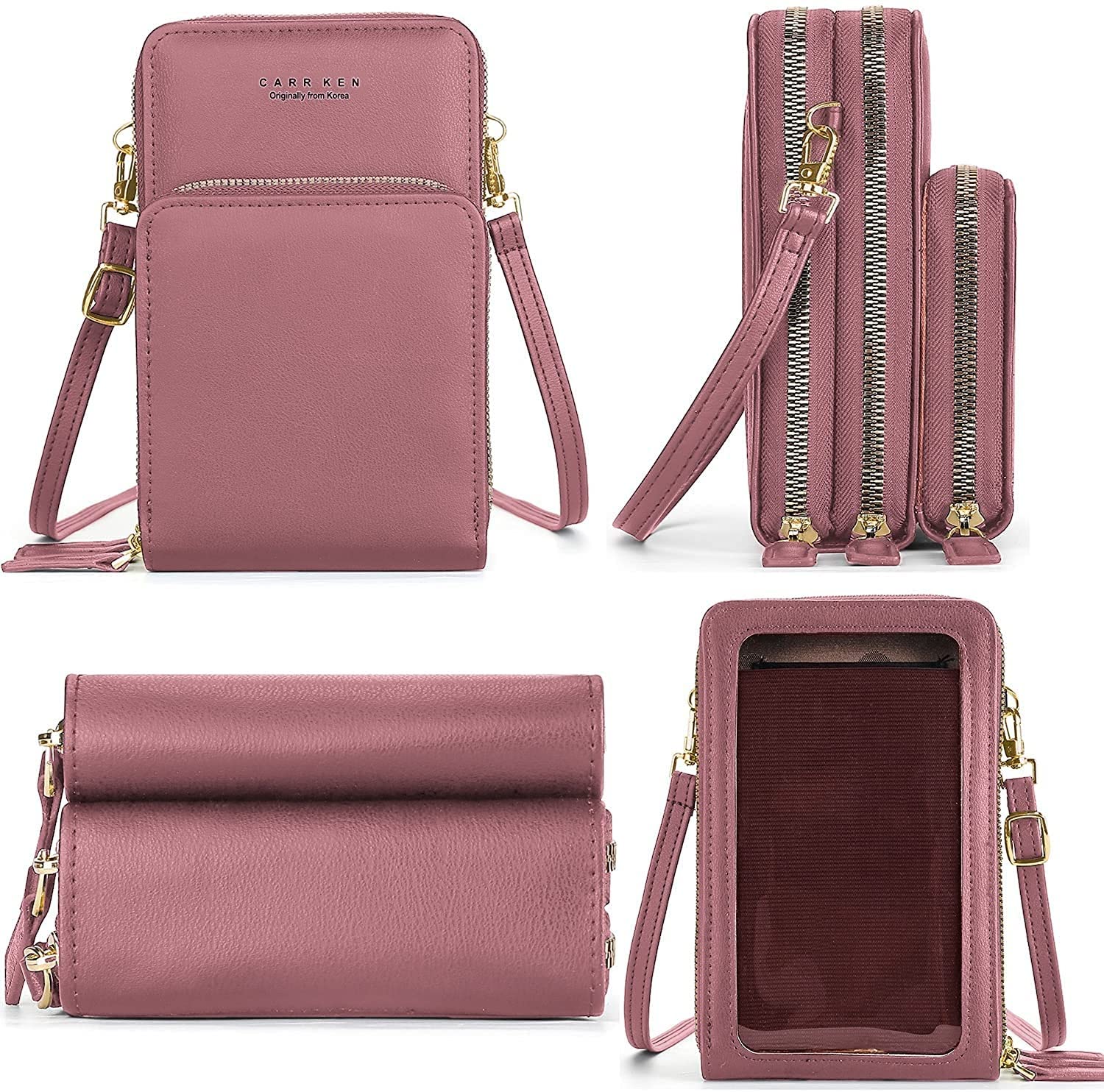 Women's Small PU Leather Crossbody Phone Bag - Stylish Cellphone Purse Wallet for Everyday Use, Travel & Shopping