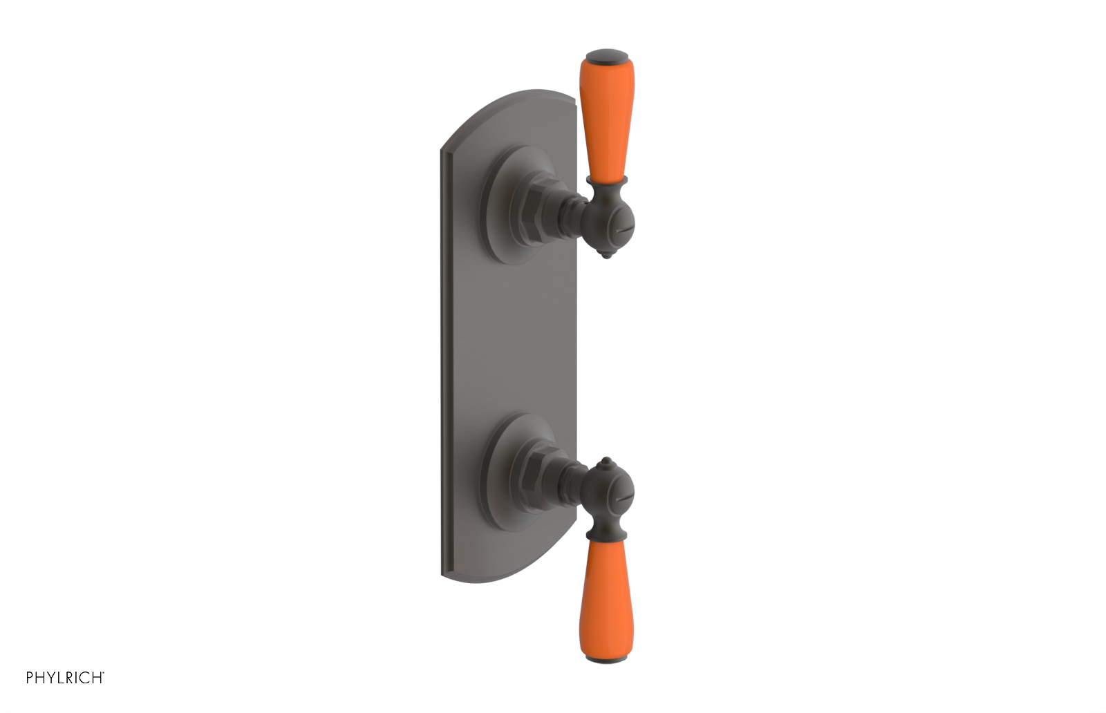 Jamestown Thermostatic Shower Valve with Volume Control & Diverter - Orange Accent Trim - Model 4738 - Perfect for Modern Bathroom Renovations & Spa-Like Shower Experiences