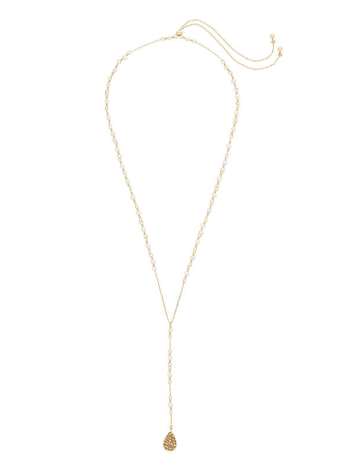 Ainsley Pearl Y Necklace for Women - Elegant 18K Gold Plated Layering Necklace with Freshwater Pearl Pendant - Perfect for Daily Wear, Office, Date Night & Special Occasions