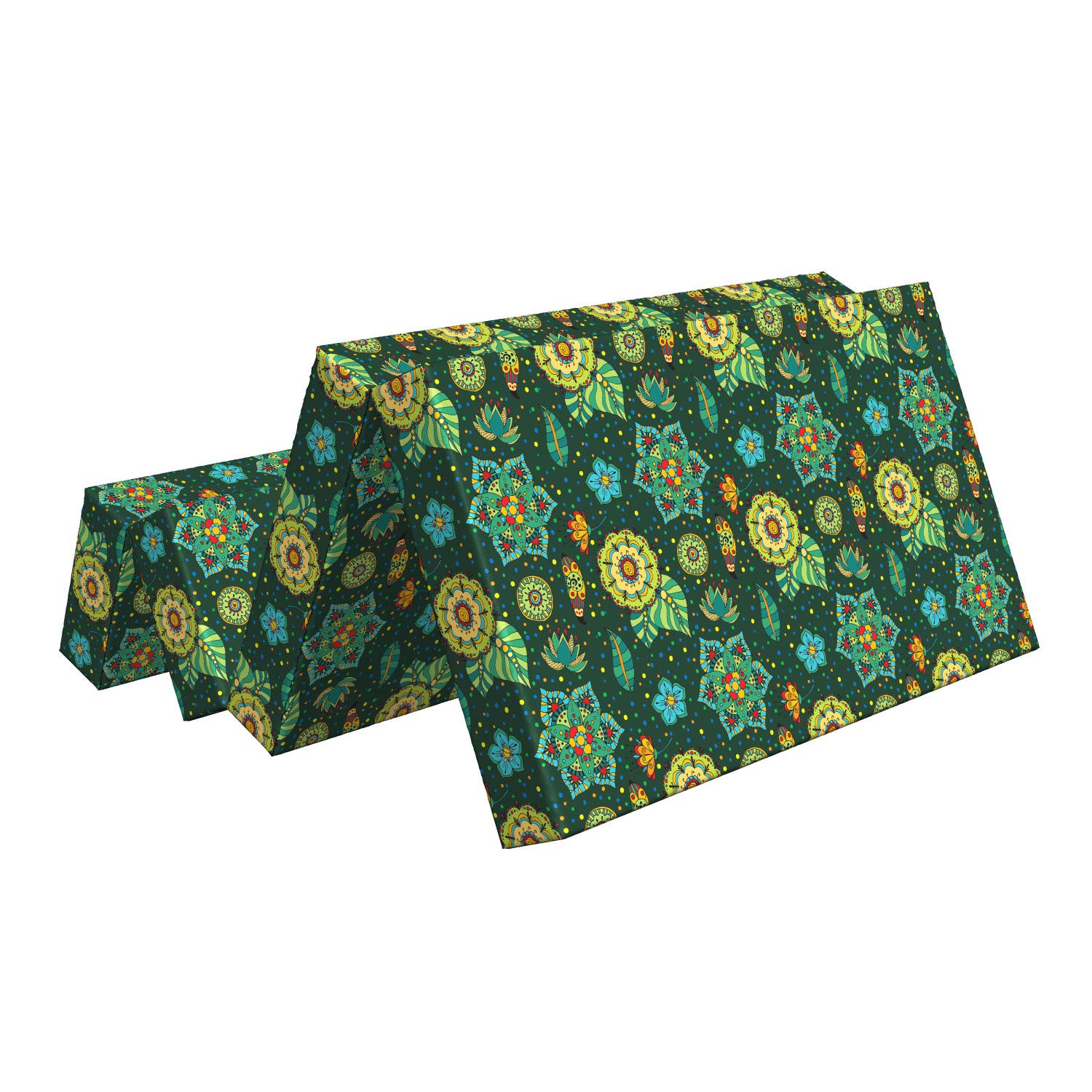 Ambesonne Floral Foldable Mattress - Colorful Fantasy Design, 78.7
