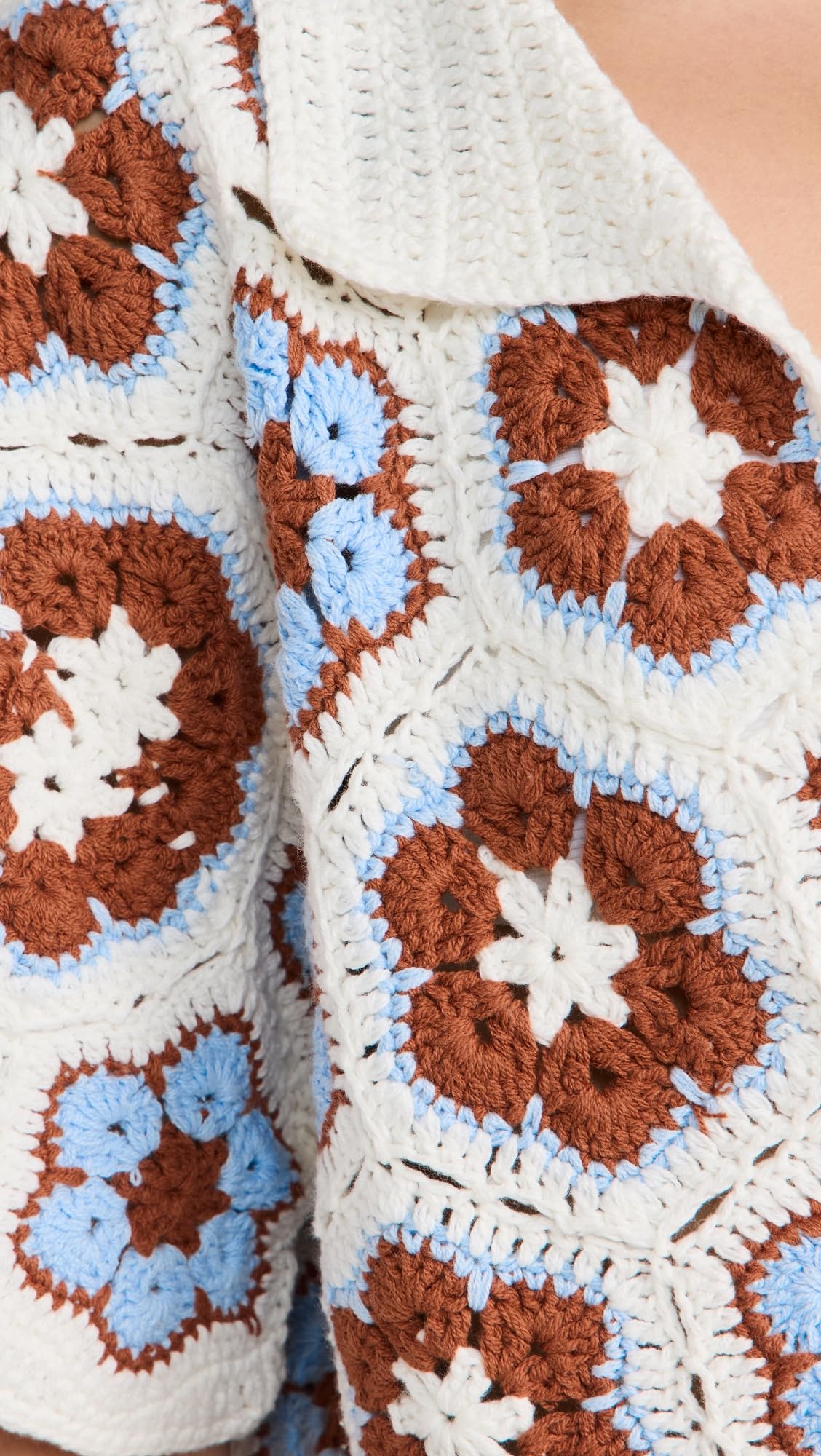 Women's Dawn Flower Crochet Shirt - Boho Lace Blouse for Summer Beach Vacation & Date Night Outfits