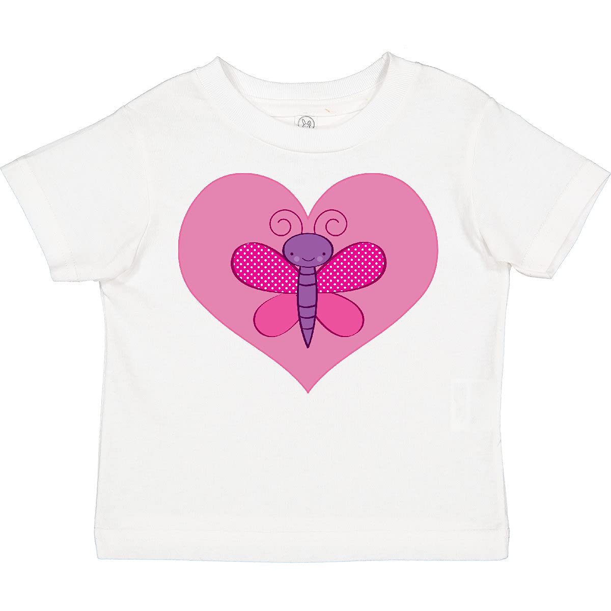 Inktastic Valentine Butterfly Toddler T-Shirt - Cute Heart & Butterfly Design for Kids, Valentine's Day Outfit, Soft Cotton Tee for Toddlers - Perfect for Valentine's Day Parties, School Events & Family Photos