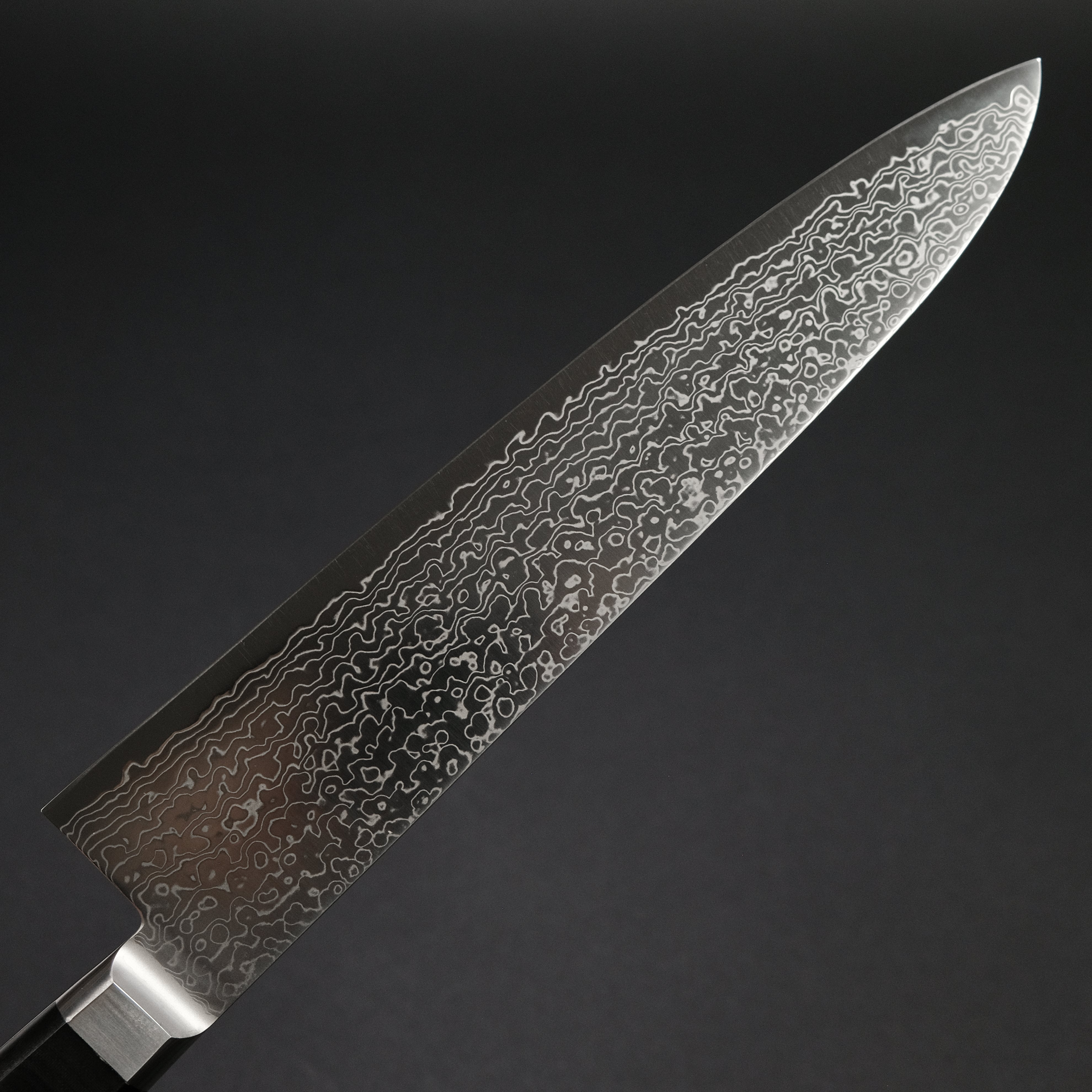 Premium Ohishi Powder Metal Damascus Gyuto 240mm Chef Knife with Linen Micarta Handle - Japanese Kitchen Knife for Professional Chefs & Home Cooking