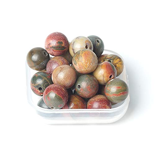 100Pcs 6mm Natural Picasso Stone Beads - Smooth Round Loose Gemstone Beads with 1mm Hole for DIY Jewelry Making (Bracelets, Necklaces, Earrings) - Energy Healing Stones for Meditation & Spiritual Crafts