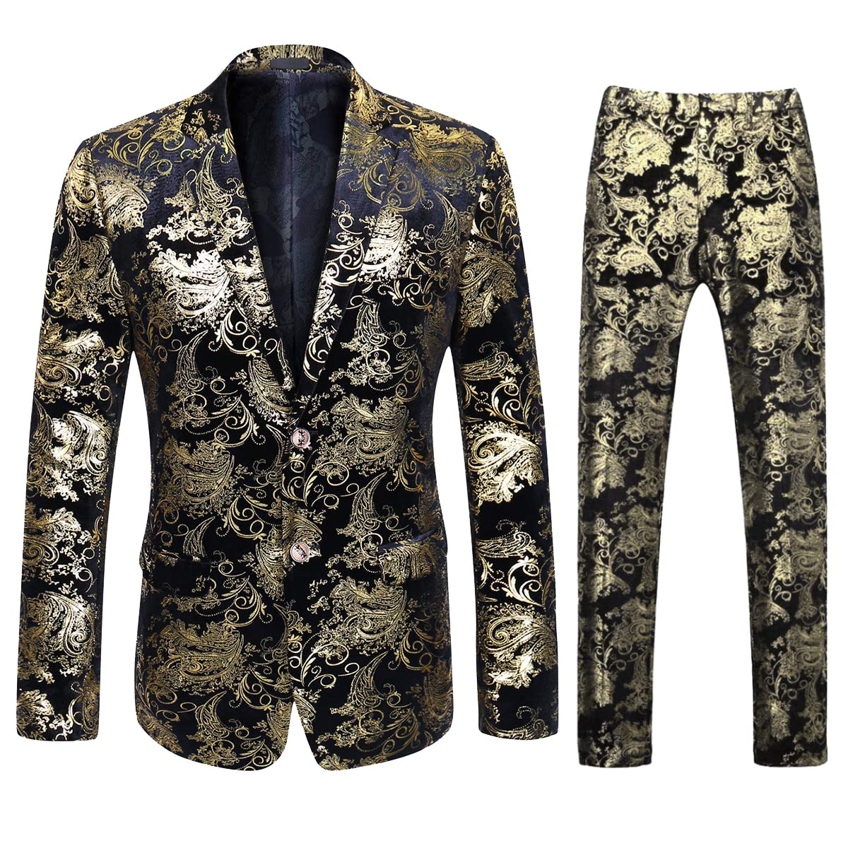 Cloudstyle Men's Slim Fit Single-Breasted 2-Button Suit Set - Formal Business Attire for Weddings, Interviews & Office Wear