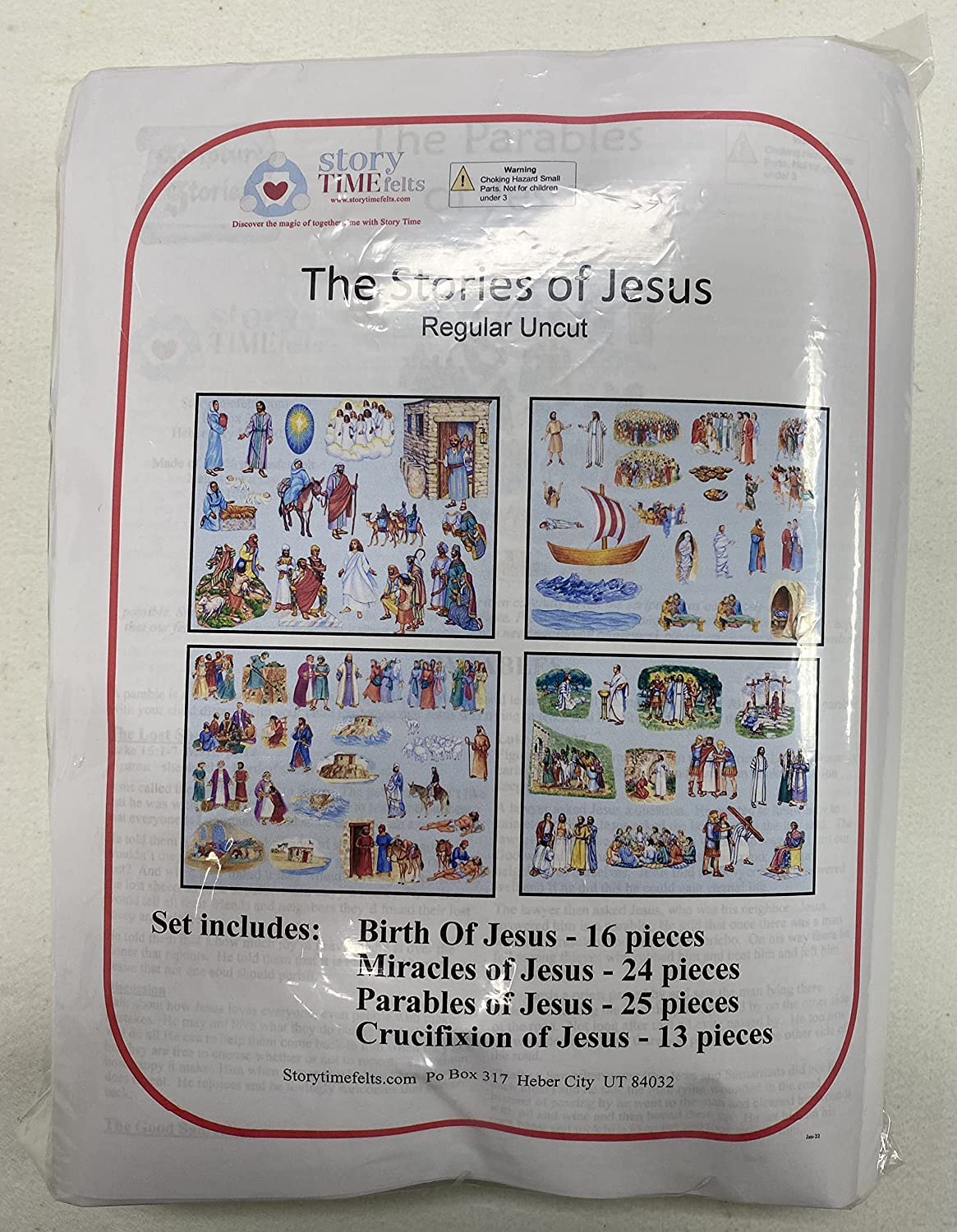 Story Time Felts - 13 Jesus Bible Stories Set with Parables, Miracles, Birth & Crucifixion Felt Figures | Flannel Board for Kids Ages 6+ | Sunday School, Homeschool & Family Bible Study Activities