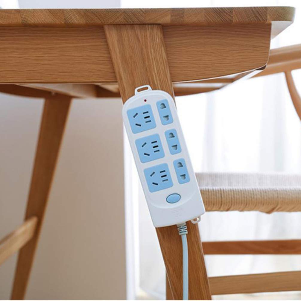 4-Pack Cabilock Wall Mounted Remote Holder & Closet Hooks - Under Desk Power Strip Organizer, Adhesive Wall Hangers for Cable Management & Utensil Storage (White) - Perfect for Bedroom, Office & Kitchen Organization