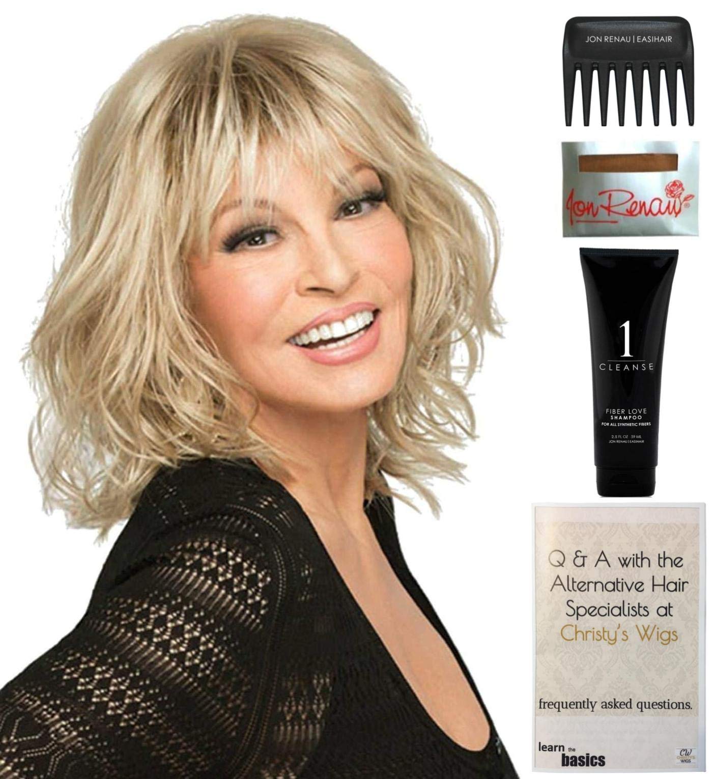 Raquel Welch Stop Traffic Wig Bundle - 5 Piece Set with Q&A Booklet, Travel Size Shampoo, Wig Cap & Comb | Color R6 | Perfect for Cosplay, Costumes & Everyday Wear