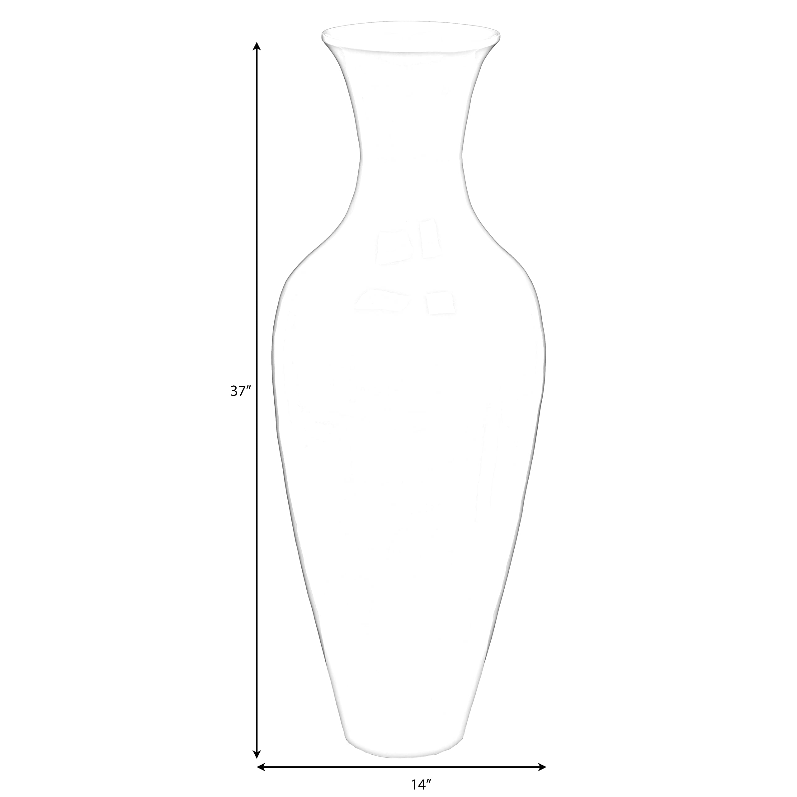 37 Inch Tall Modern Black Bamboo Floor Vase - Large Flower Holder for Dining Room, Living Room & Entryway Decor | Elegant Home Decoration for Weddings, Parties & Interior Design