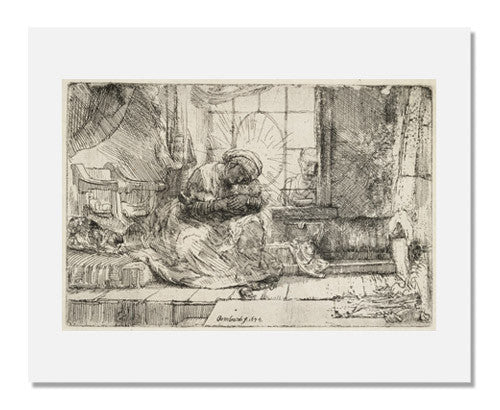 Rembrandt van Rijn Virgin and Child with Cat and Snake Painting - Dutch Golden Age Art Reproduction - Perfect for Home Decor, Art Collectors & Renaissance Art Lovers