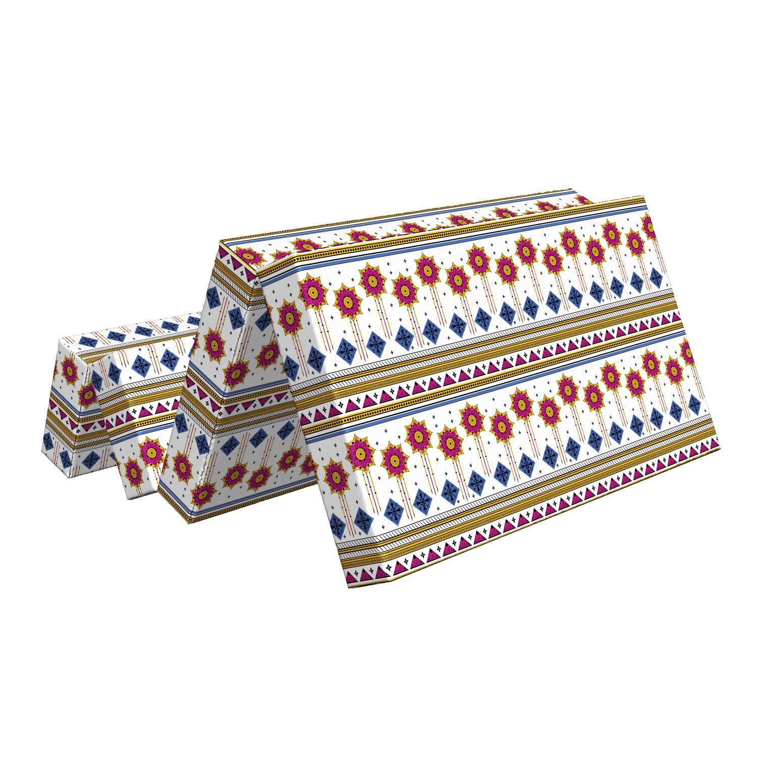 Ambesonne Tribal Foldable Mattress - Mayan Folkloric Cultural Design, 78.7