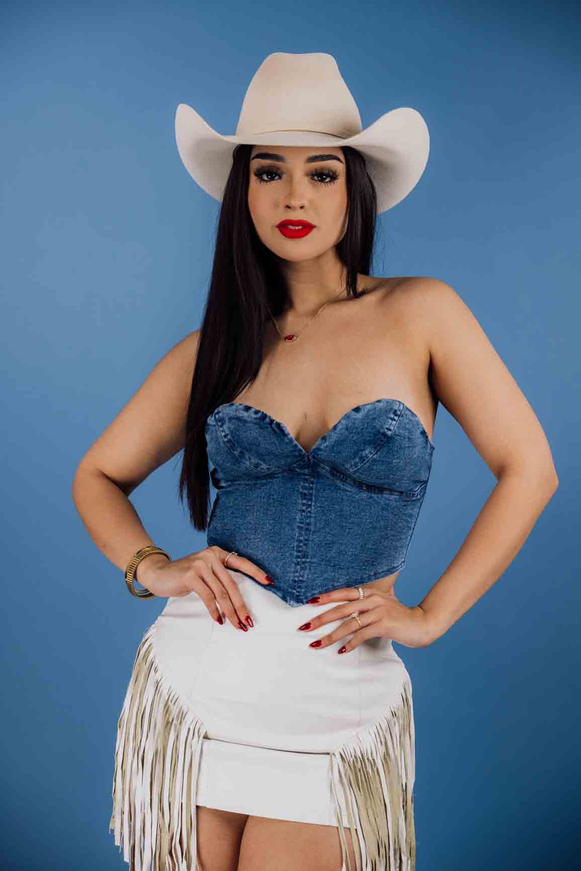 Rodeo Gal Denim Tube Top for Women - Stretchable Western Cowgirl Style Crop Top - Perfect for Music Festivals, Concerts & Rodeo Events