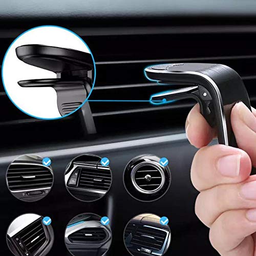 BoxWave Magnetic Car Mount for ASUS ROG Phone 5 Pro - Strong Vent Clip Holder with Metal Plate - Secure Hands-Free Phone Mounting for Driving, Navigation & Streaming - Jet Black