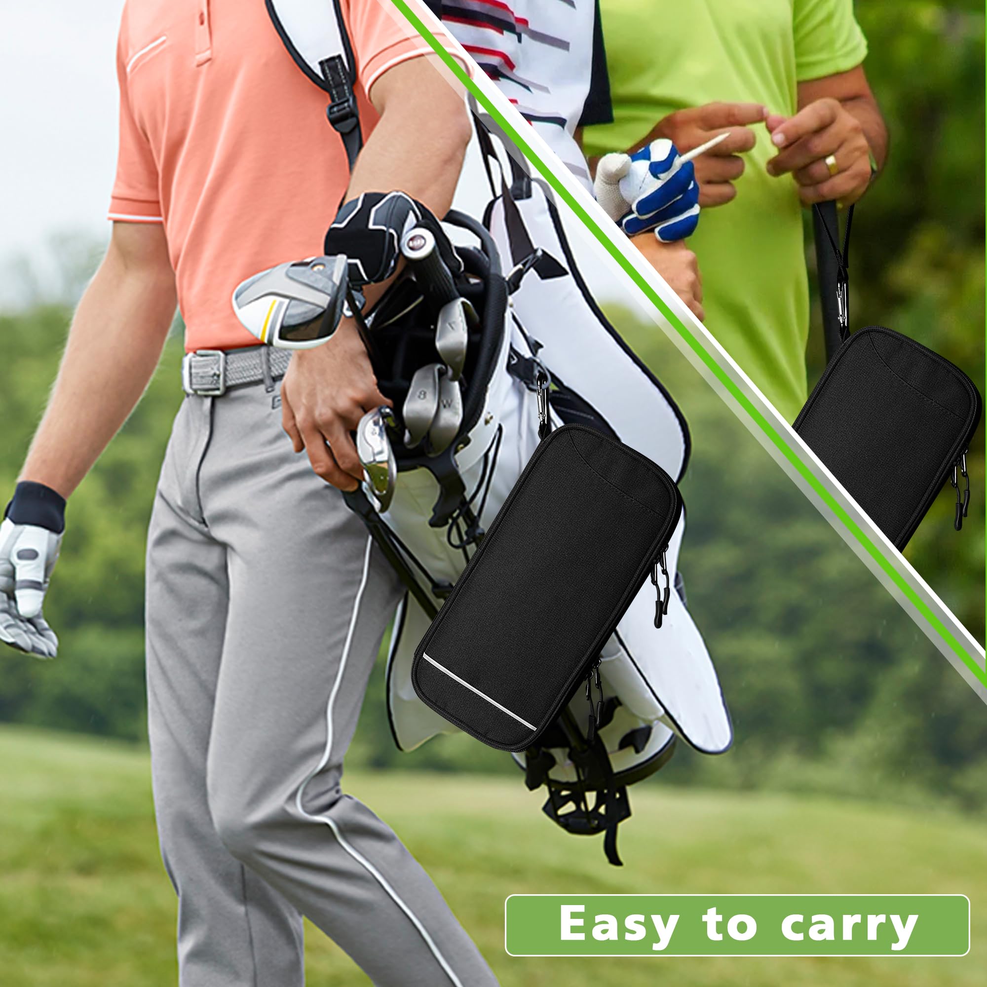 Premium Golf Glove Holder & Case with Hook – Includes Glove Stretcher, Storage for Tees, Ball Markers & Phone – Durable Golf Accessories Organizer for Golfers | Perfect for Driving Range, Practice & On-Course Essentials