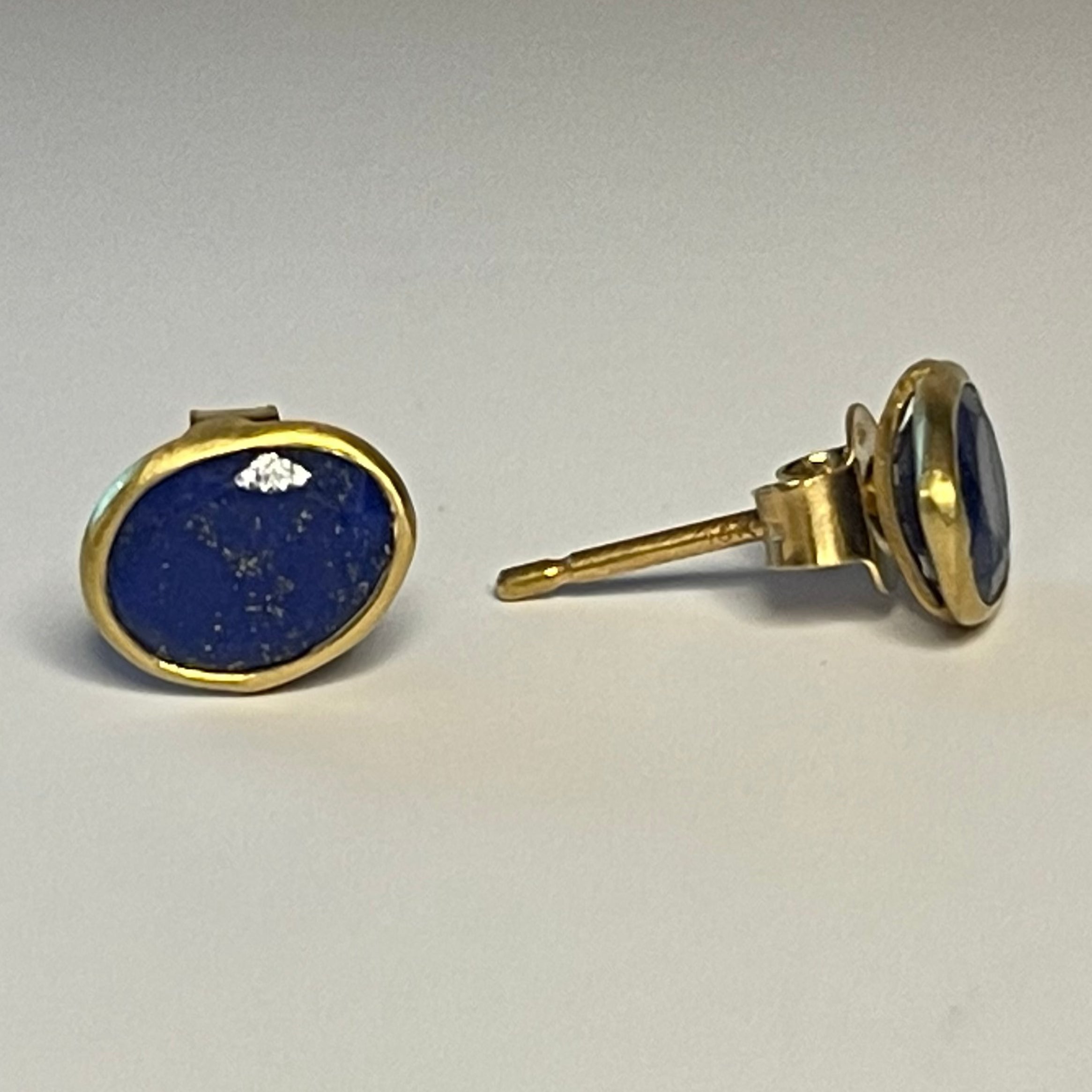 Lapis Classic Stud Earrings - Genuine Lapis Lazuli Stone Studs for Women | Perfect for Everyday Wear, Gifts & Special Occasions