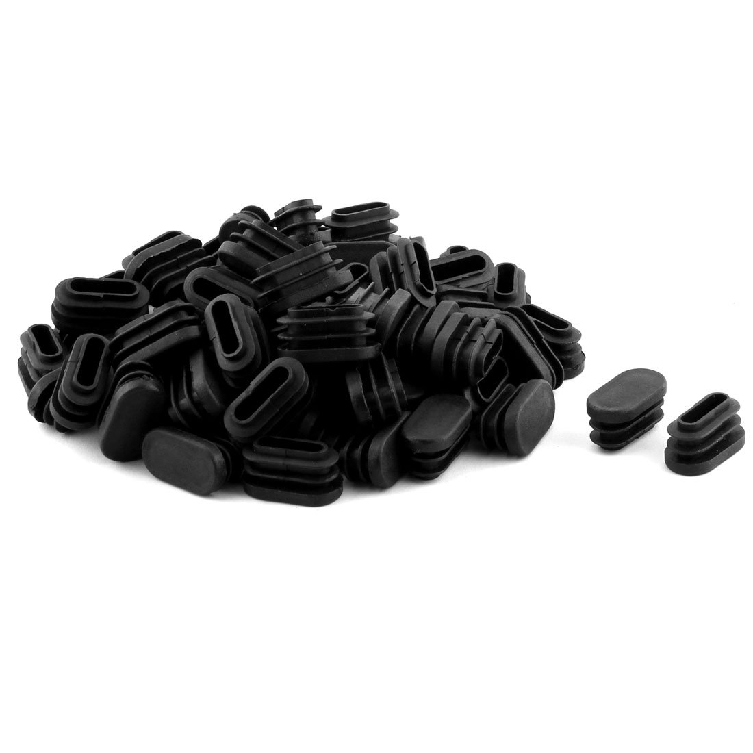 uxcell 70 PCS Black Plastic Table Chair Leg Caps - Oval Shaped Tube Pipe Inserts for Furniture Protection & Stability | Ideal for DIY Home, Office, Restaurant Furniture Repair & Maintenance