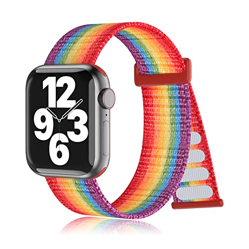 Breathable Nylon Sport Loop Bands for Apple Watch - Stretchy Elastic Replacement Straps Compatible with iWatch Series 1/2/3/4/5/6/7/SE (Unisex Design for Men & Women) - Perfect for Workouts, Running & Everyday Wear
